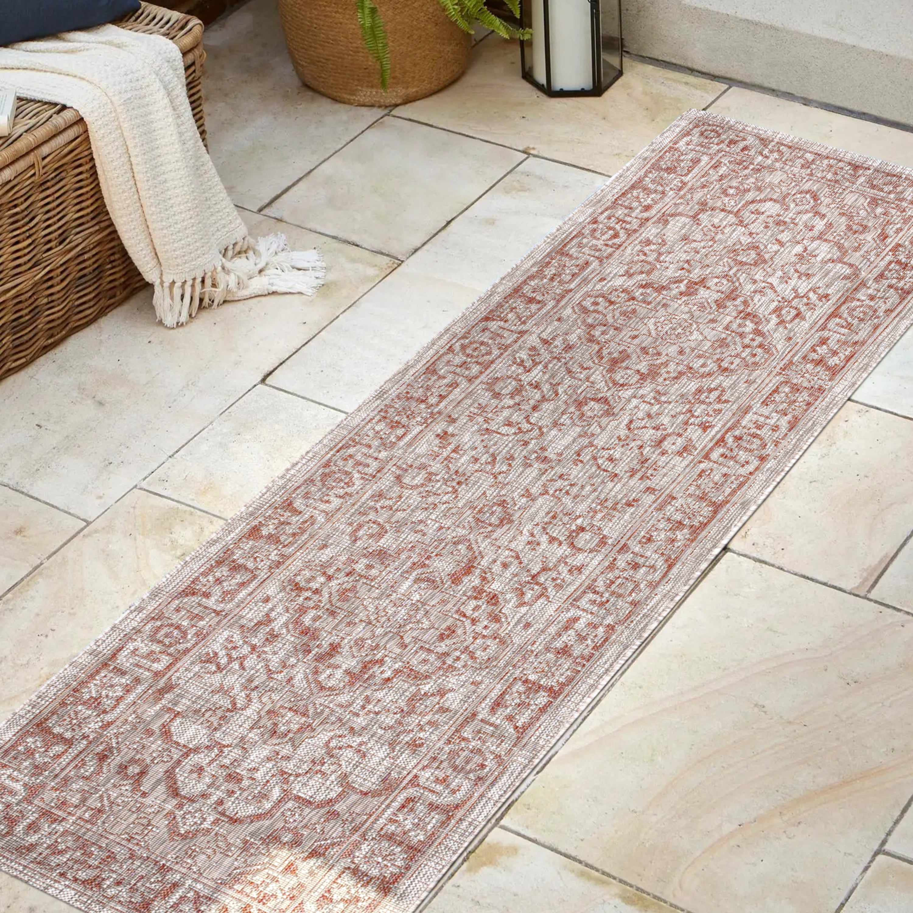 Rozetta Boho Medallion Textured Weave Indoor/Outdoor Runner Rug