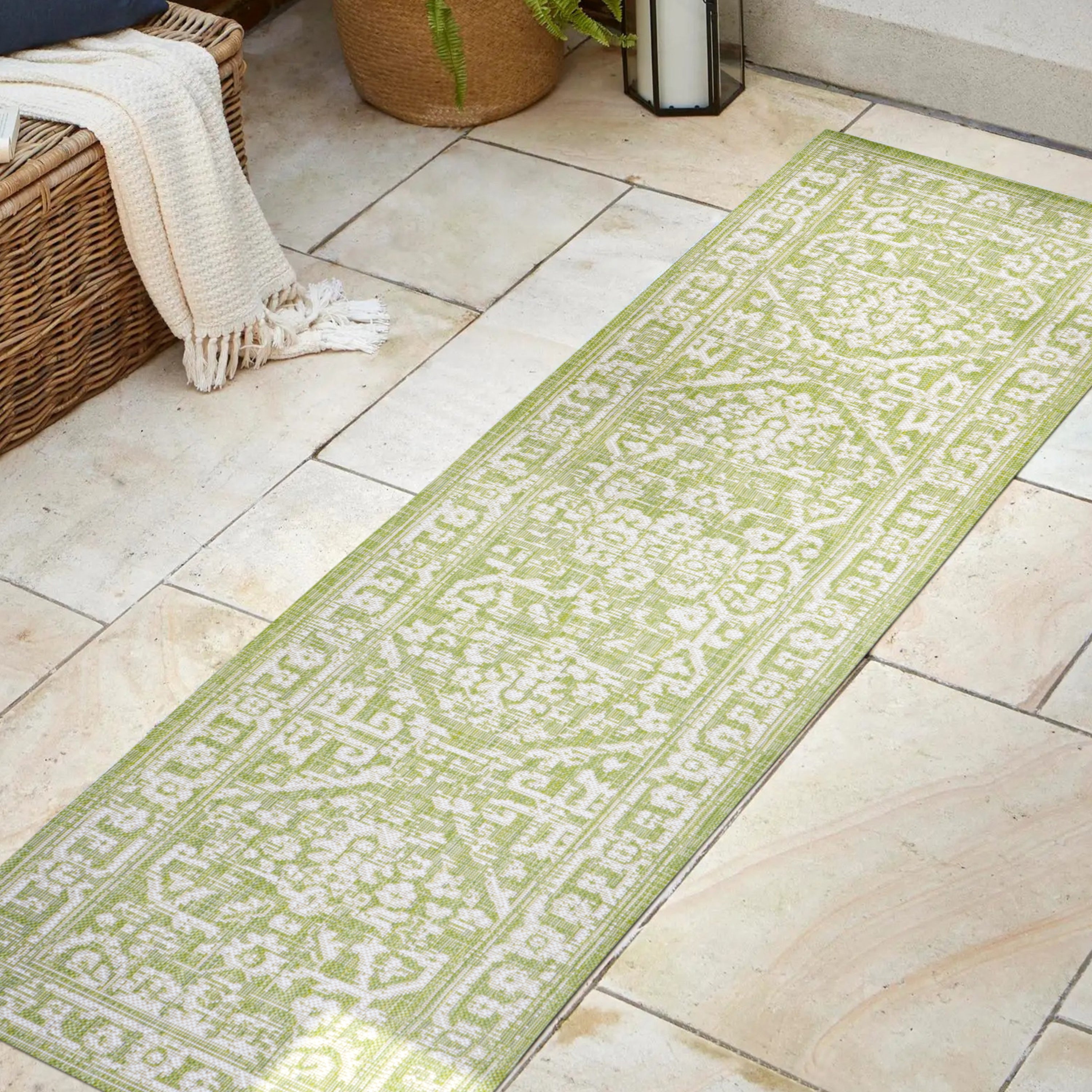 Malta Bohemian Medallion Textured Weave Indoor/Outdoor Runner Rug