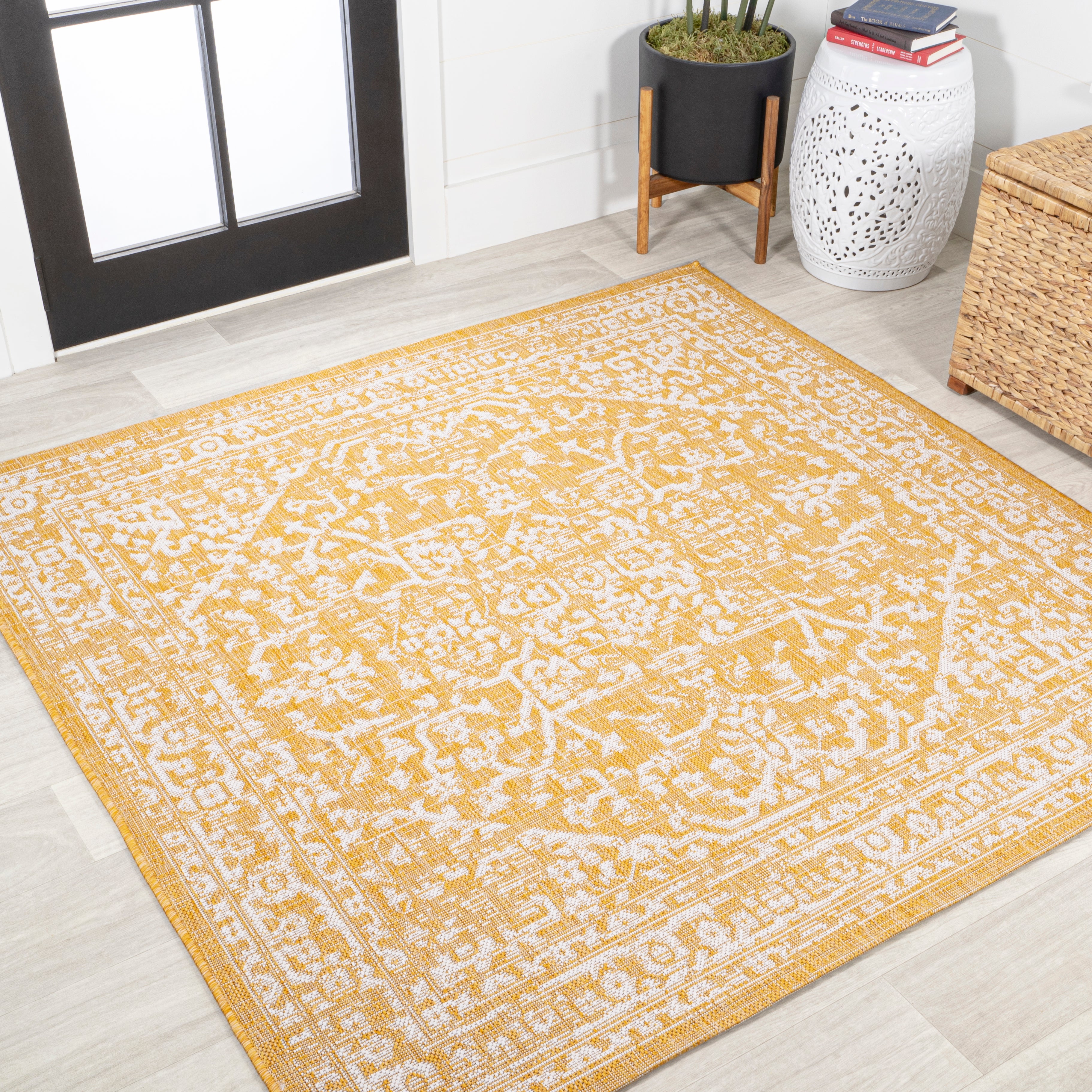 Malta Bohemian Medallion Textured Weave Indoor/Outdoor Square Area Rug