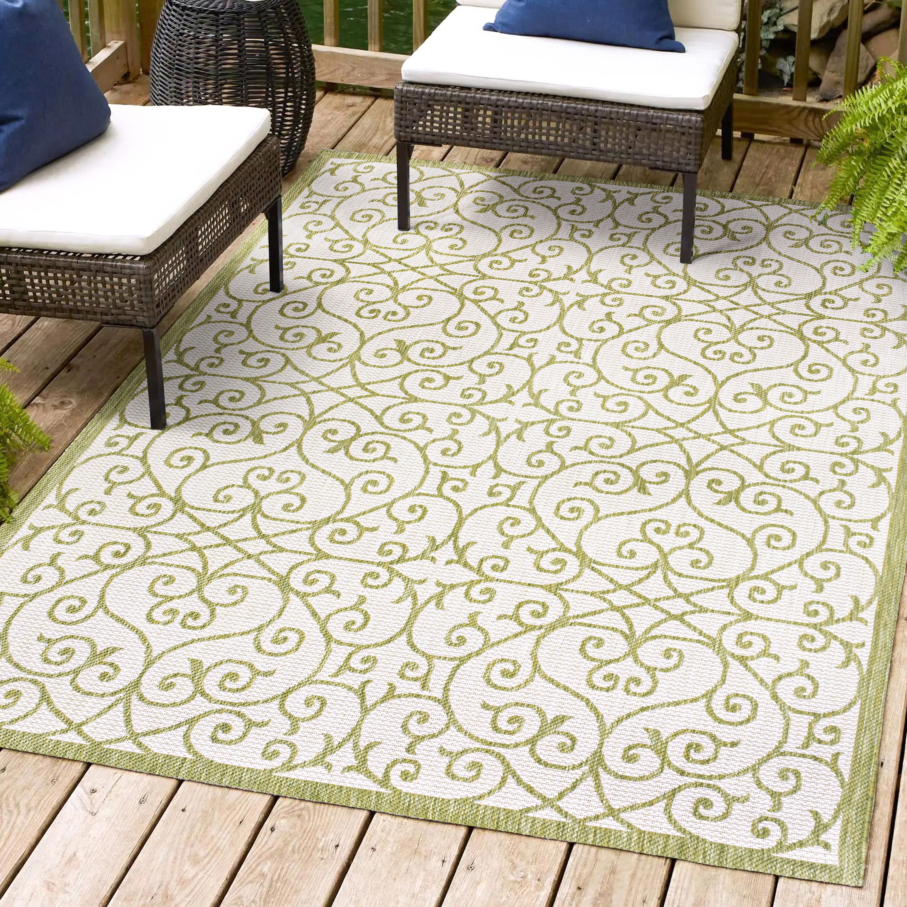 Madrid Vintage Filigree Textured Weave Indoor/Outdoor Area Rug