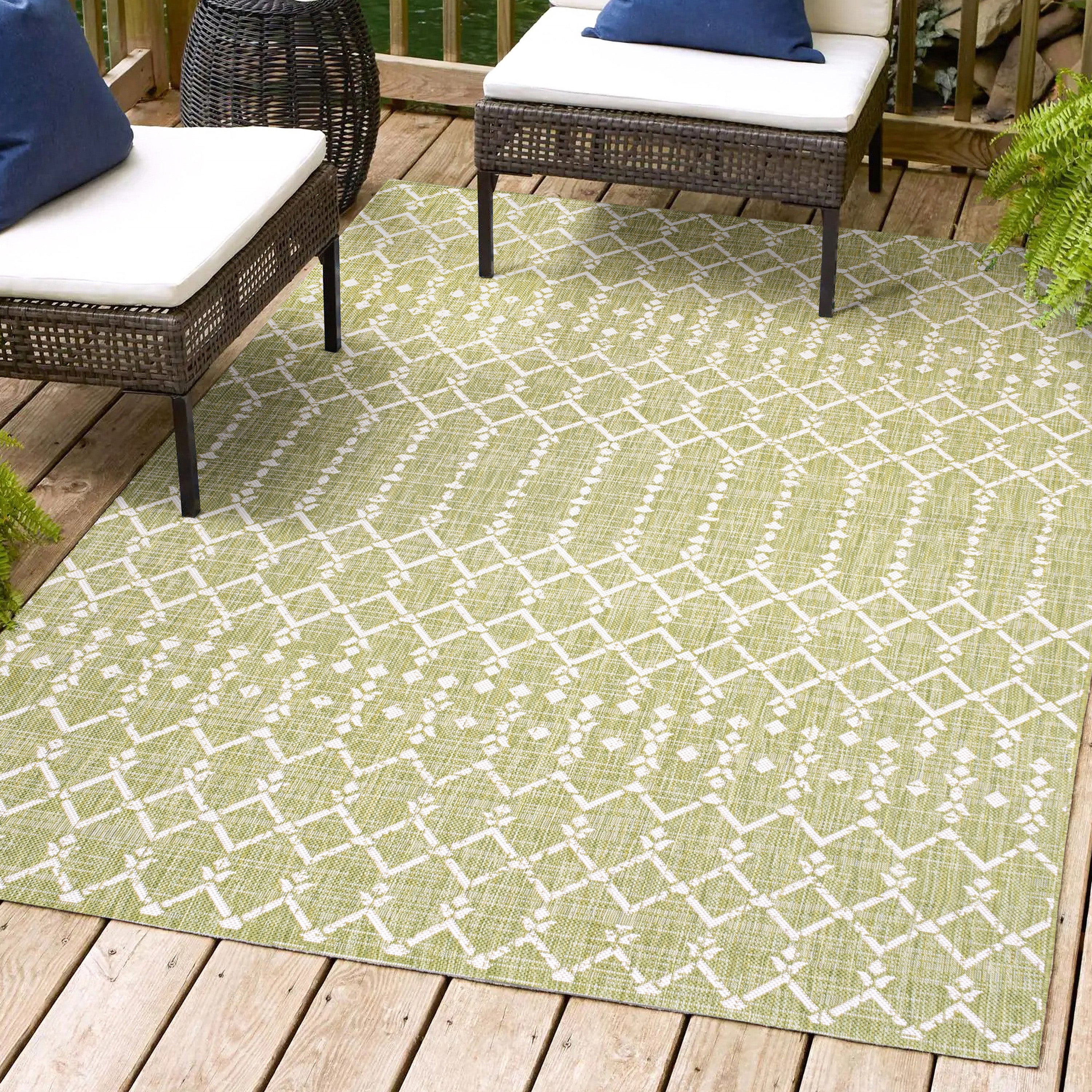 Ourika Moroccan Geometric Textured Weave Indoor/Outdoor Area Rug