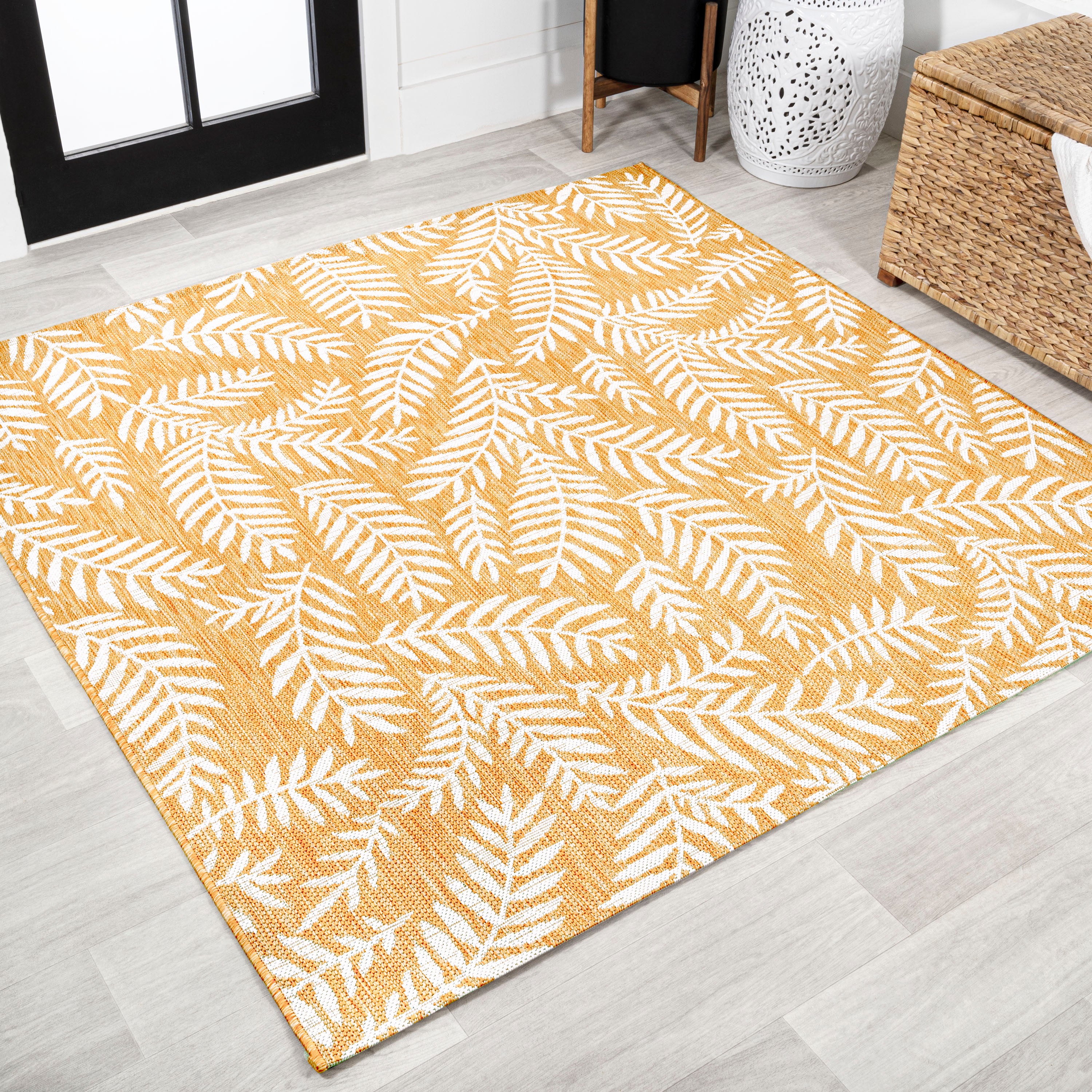 Nevis Palm Frond Indoor/Outdoor Square Area Rug