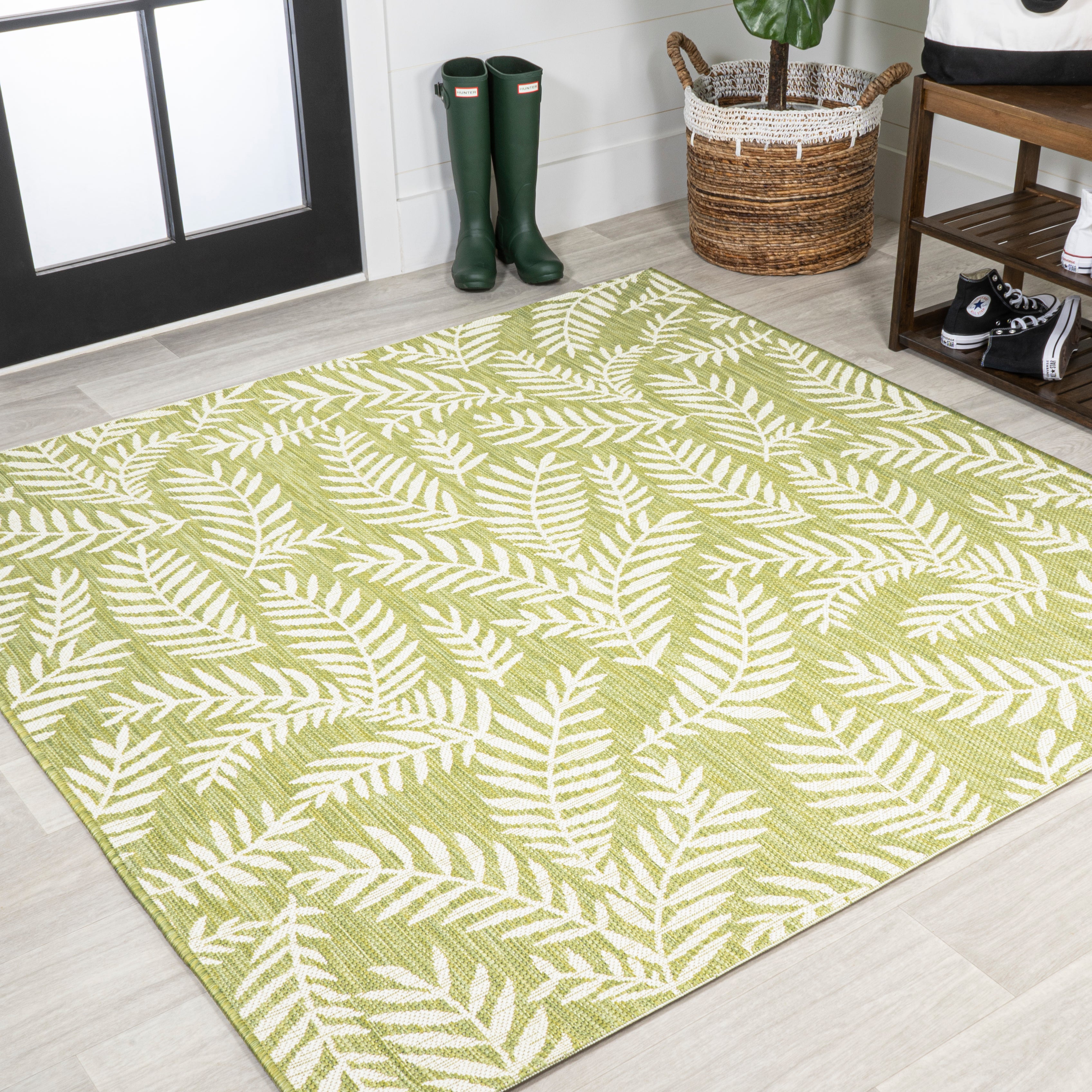 Nevis Palm Frond Indoor/Outdoor Square Area Rug