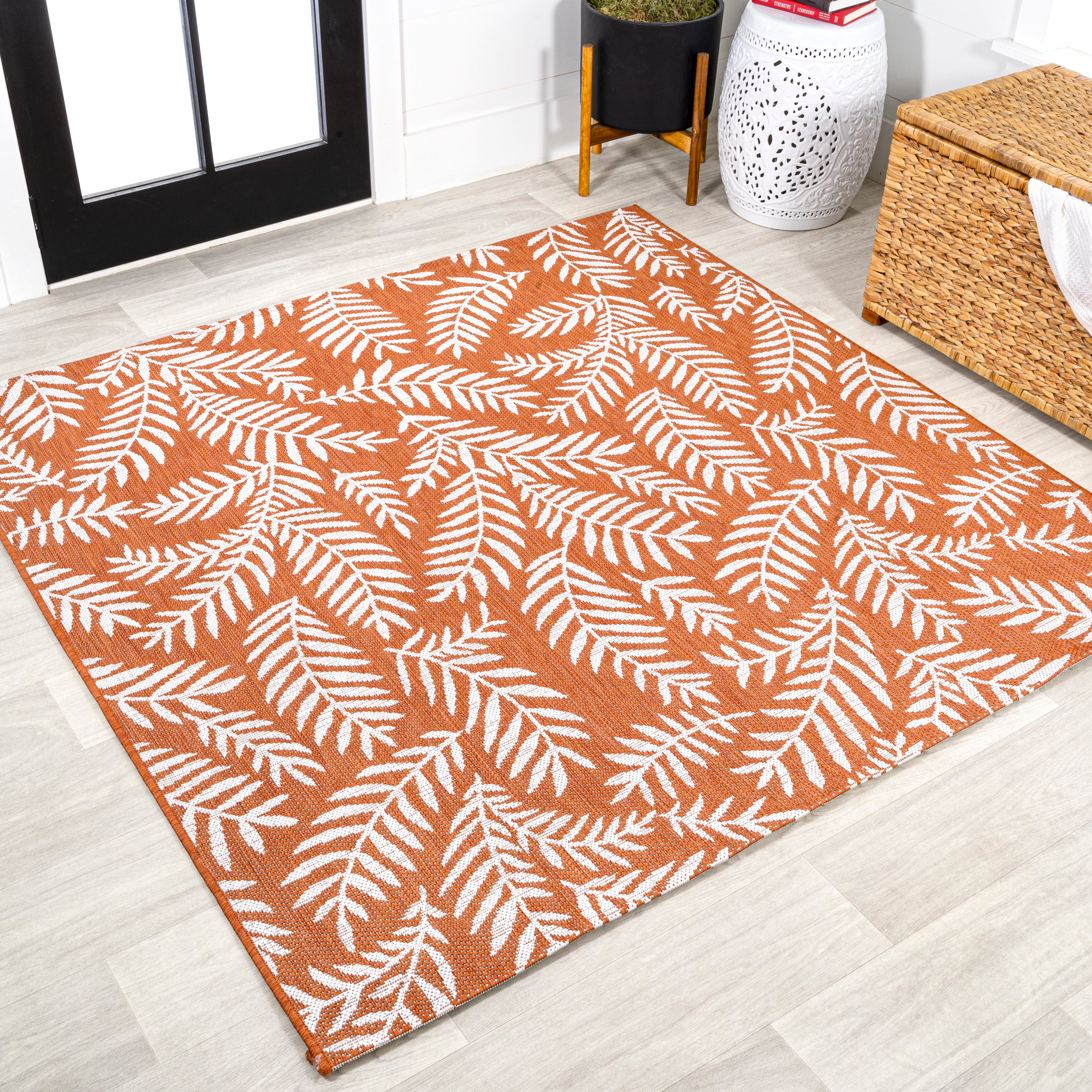 Nevis Palm Frond Indoor/Outdoor Square Area Rug