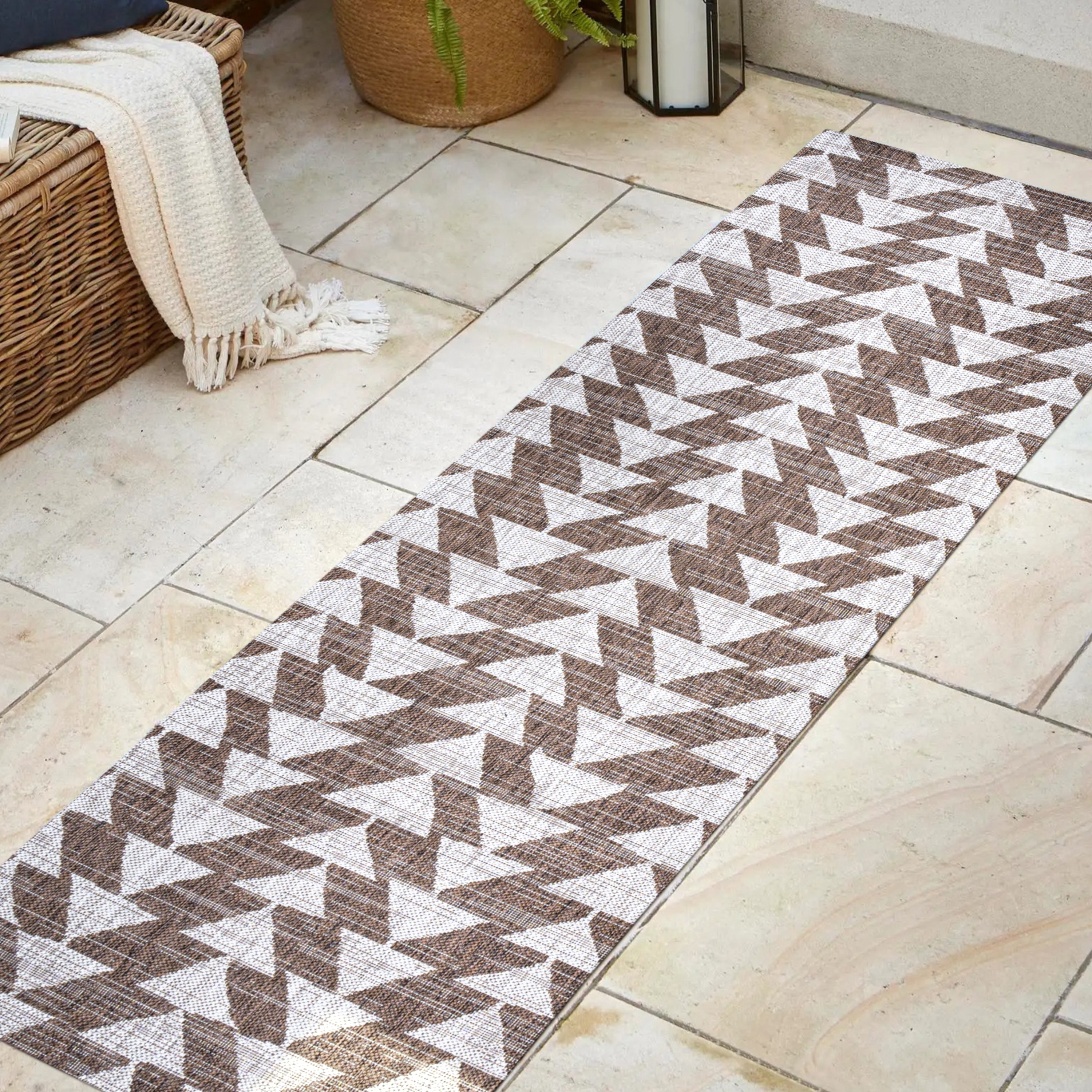 Andratx Modern Tribal Geometric Indoor/Outdoor Runner Rug