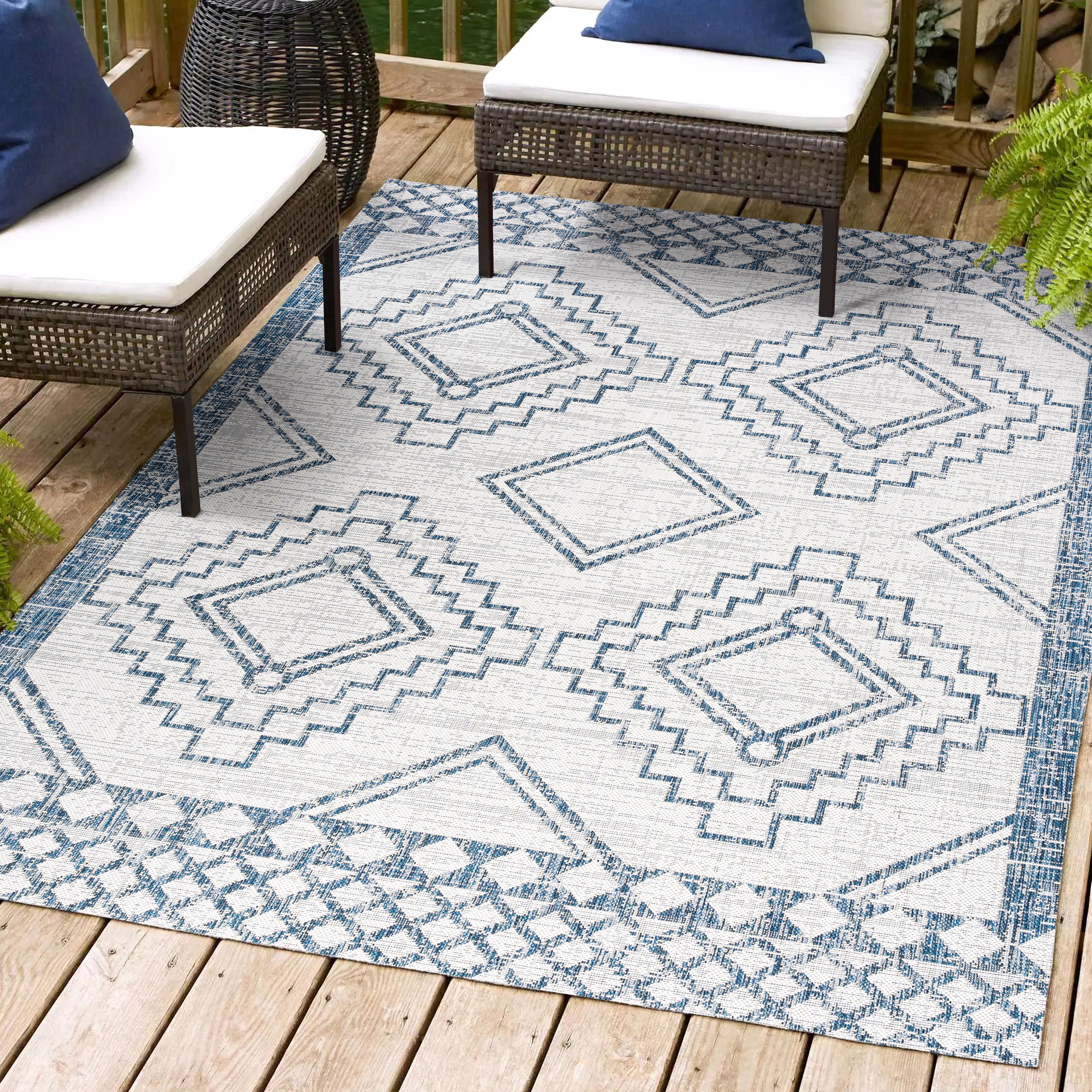 Marokko Diamond Tribal Medallion Indoor/Outdoor Area Rug