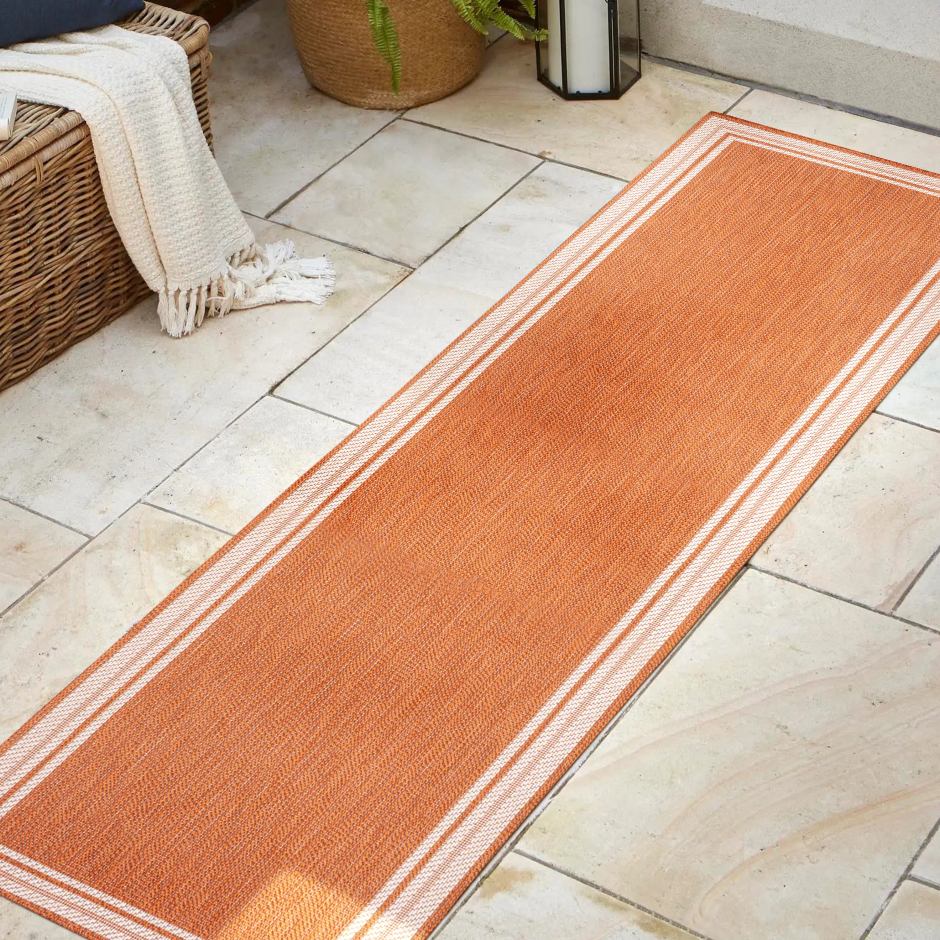 James Modern Border Stripe Indoor/Outdoor Runner Rug