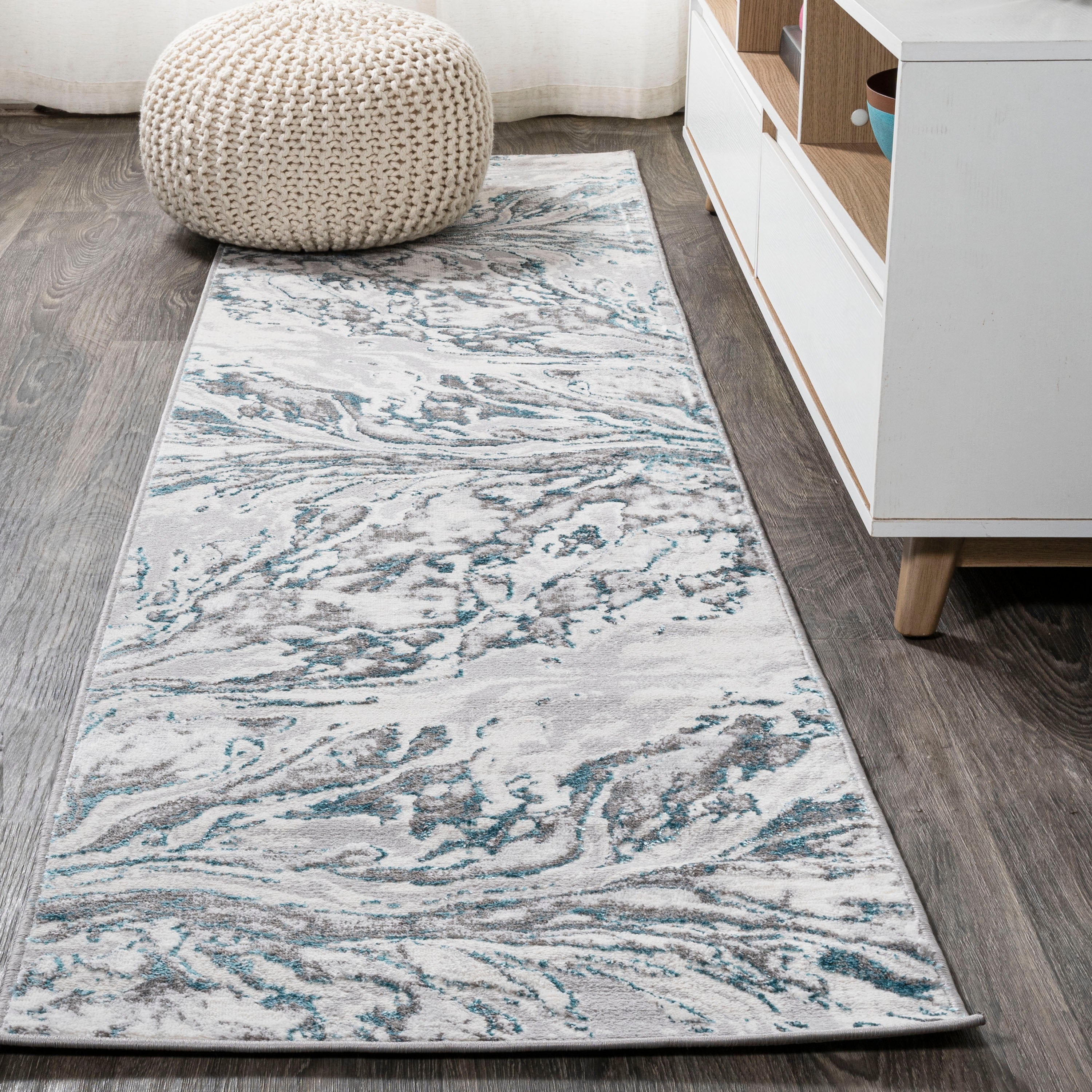 Swirl Chic Marbled Abstract Runner Rug