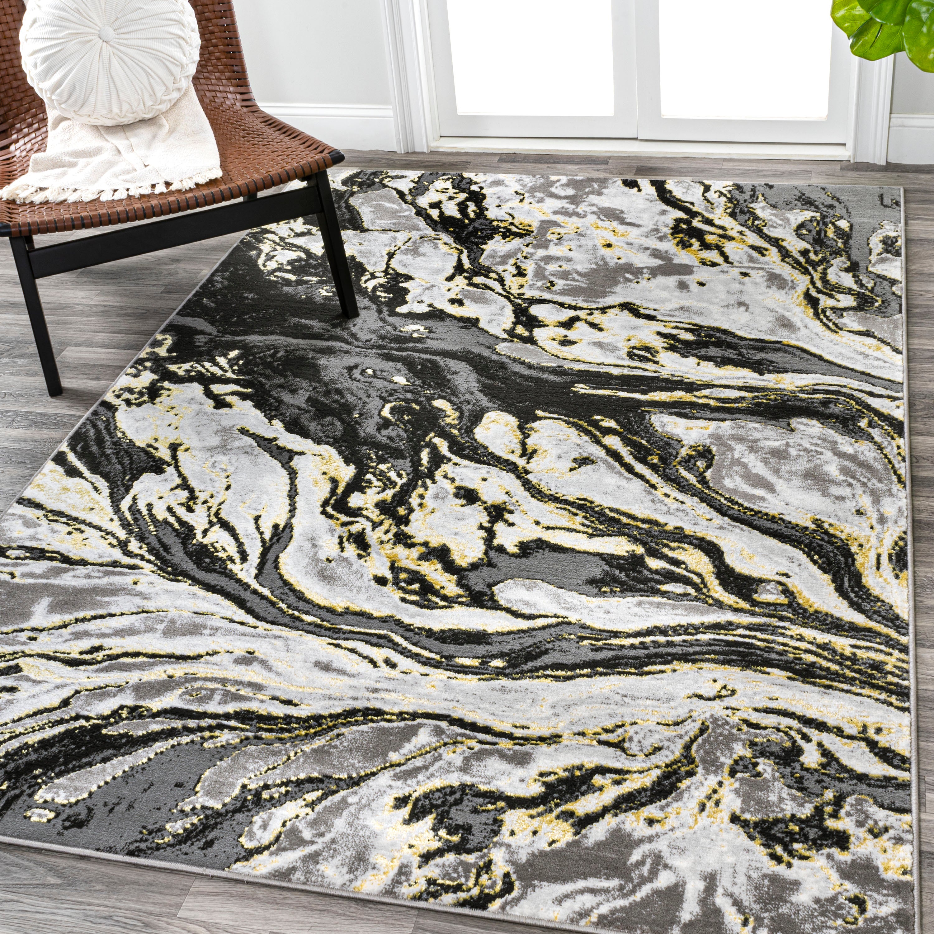 Swirl Marbled Abstract Area Rug