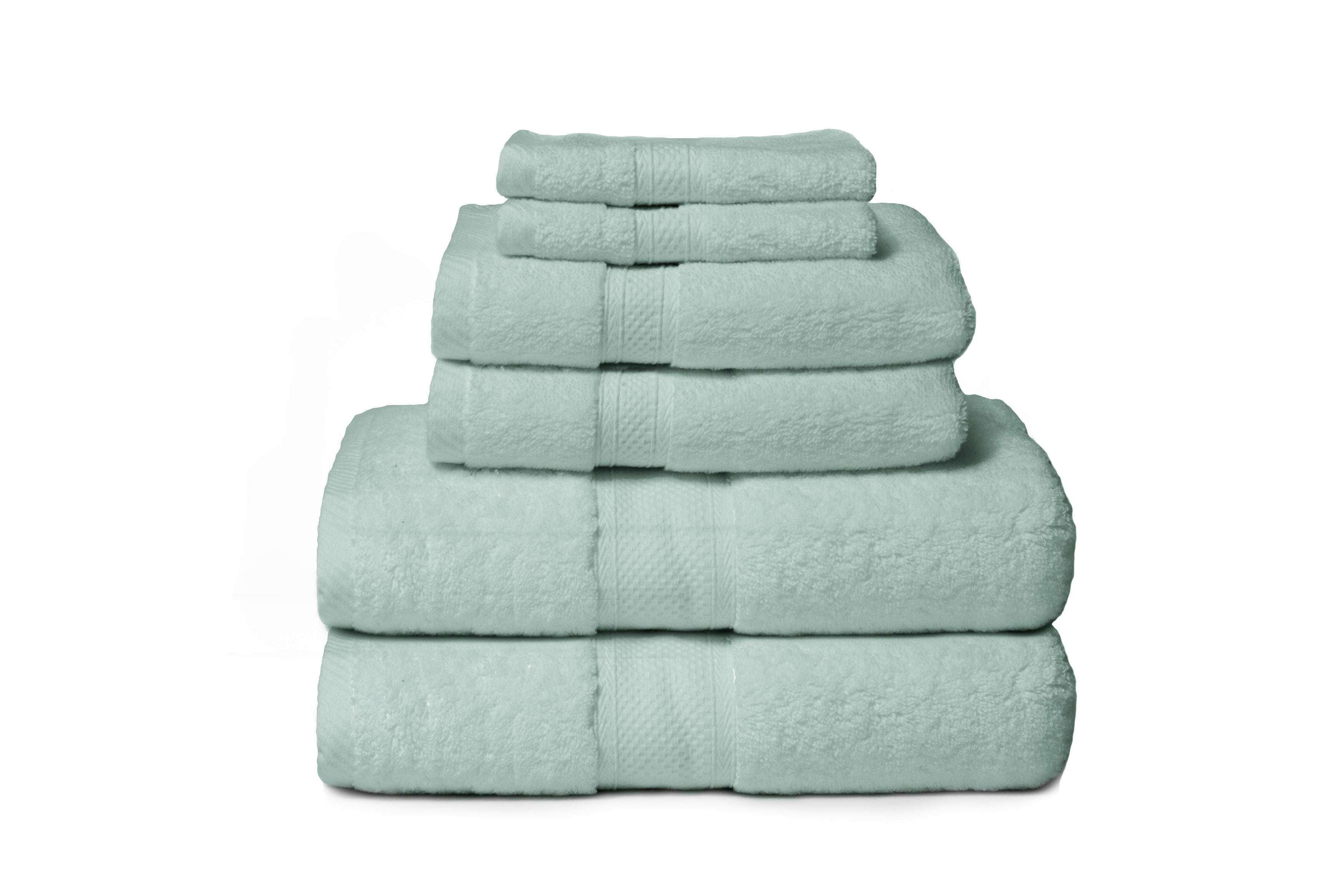 Zero Twist Hotel 6-Piece 100% Cotton Bath Towel Set