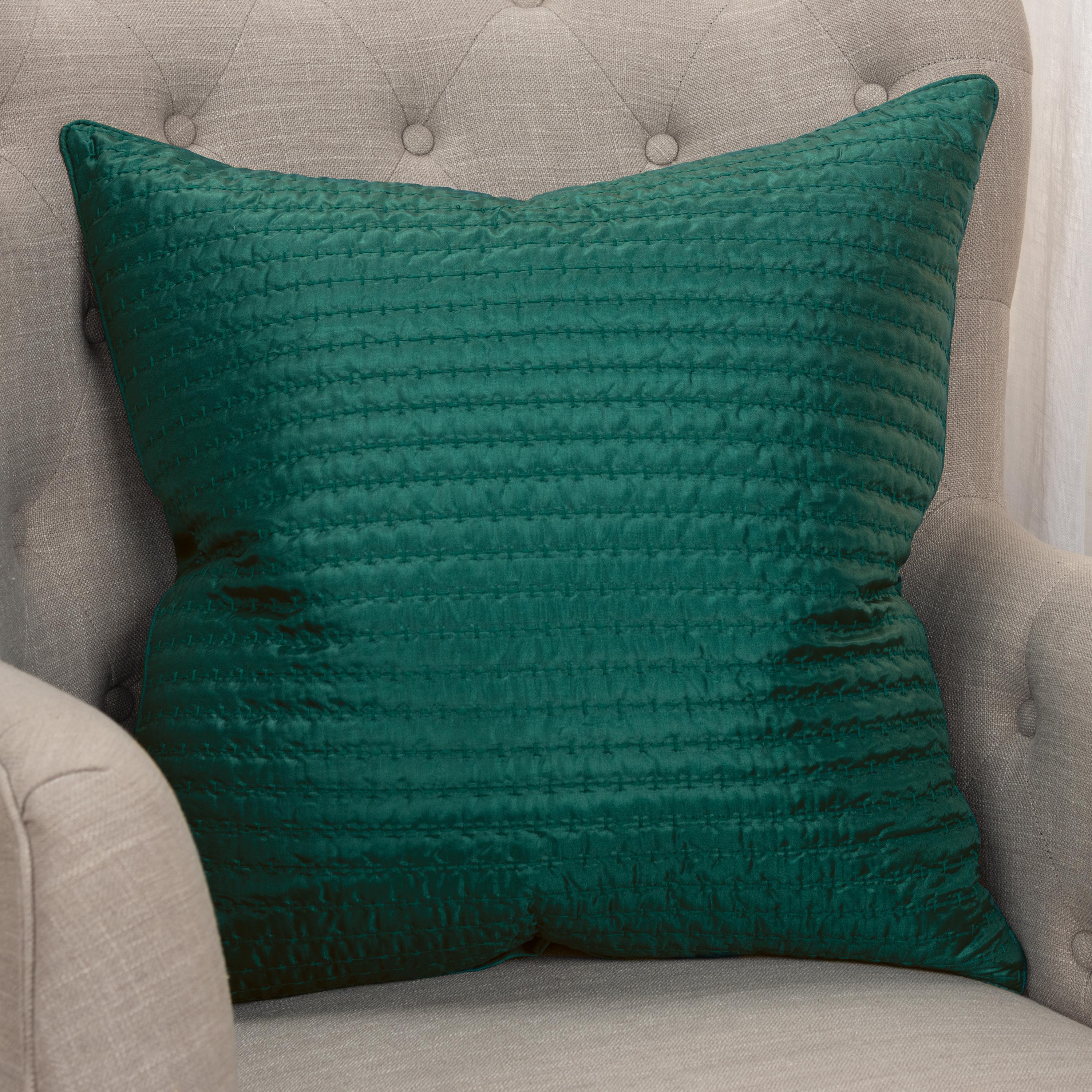 Solid Quilted 100% Polyester Poly Filled Decorative Throw Pillow