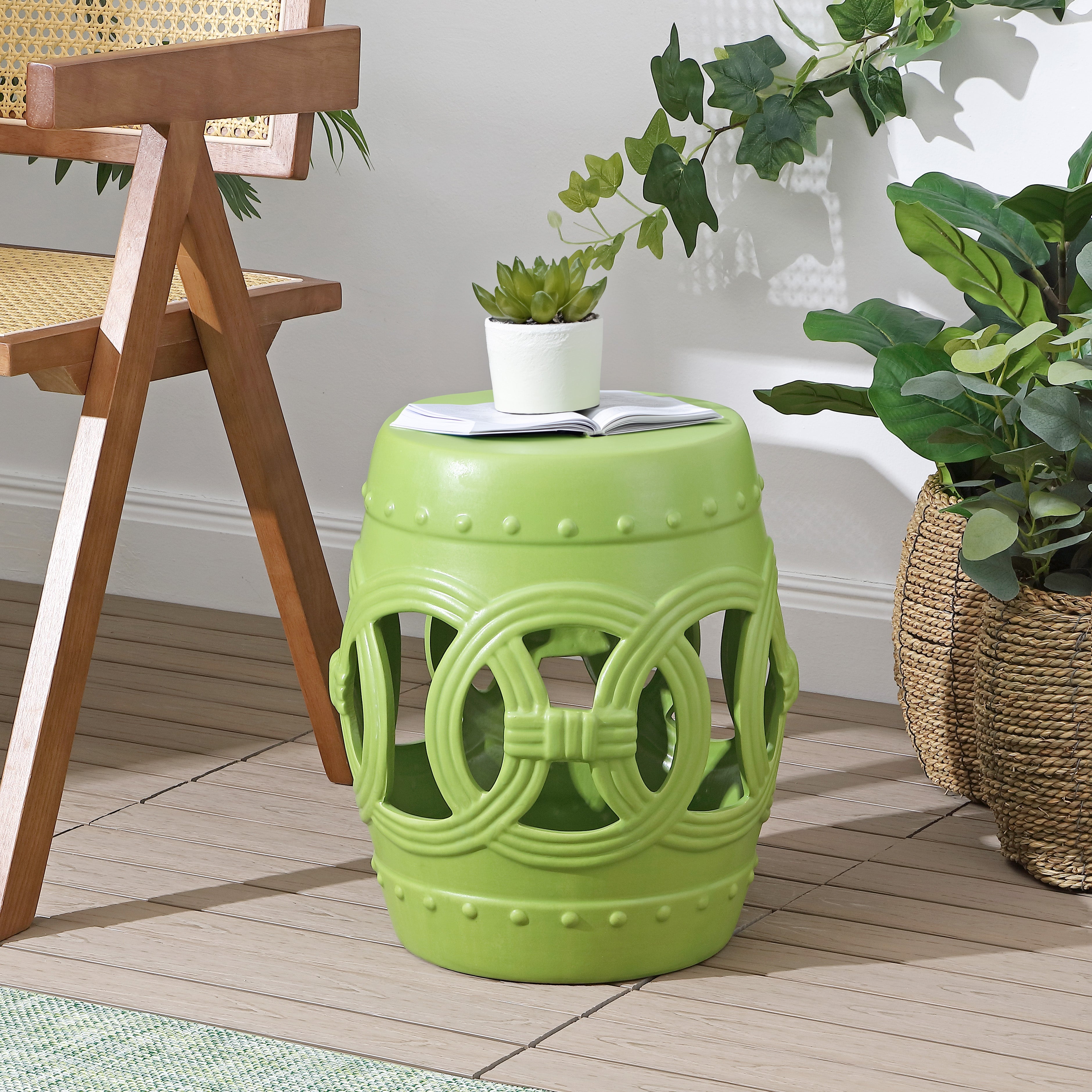 Lucky Chinese Ceramic Drum Garden Stool