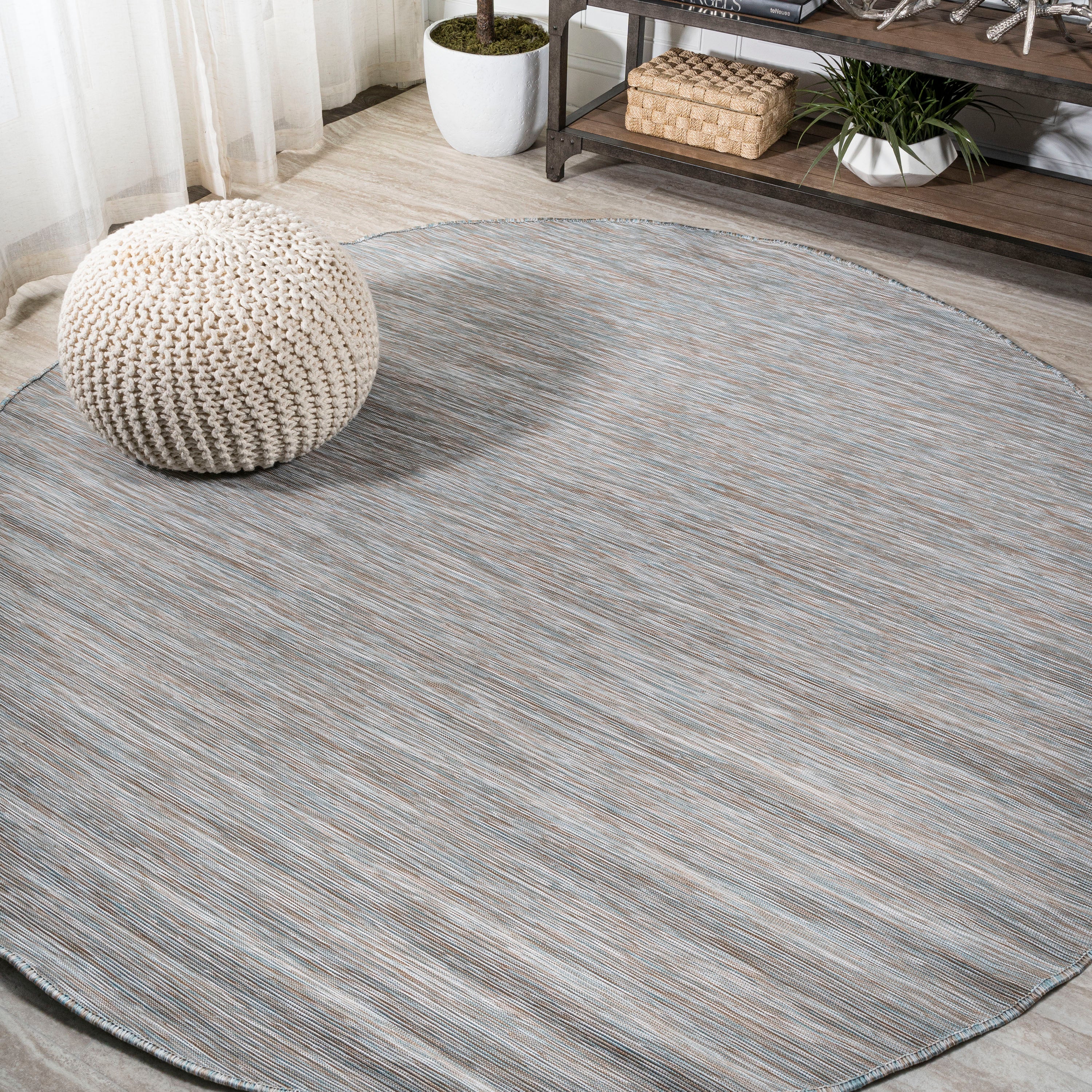 Ethan Modern Flatweave Solid Indoor/Outdoor Round Area Rug