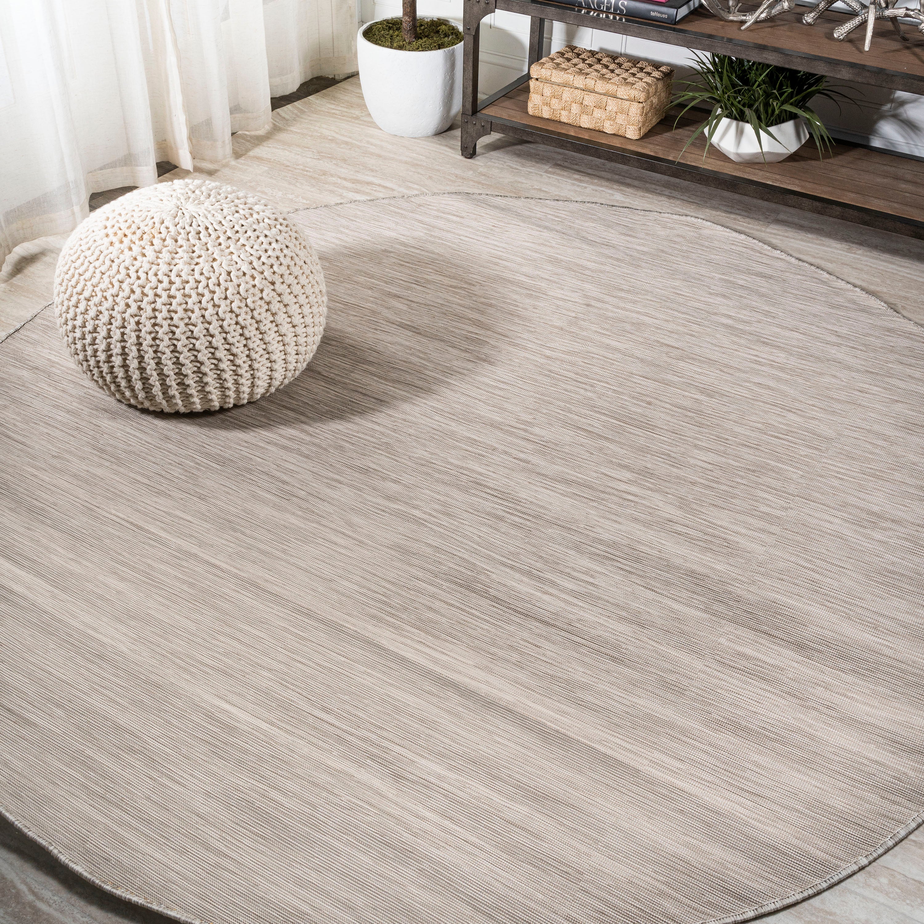 Ethan Modern Flatweave Solid Indoor/Outdoor Round Area Rug