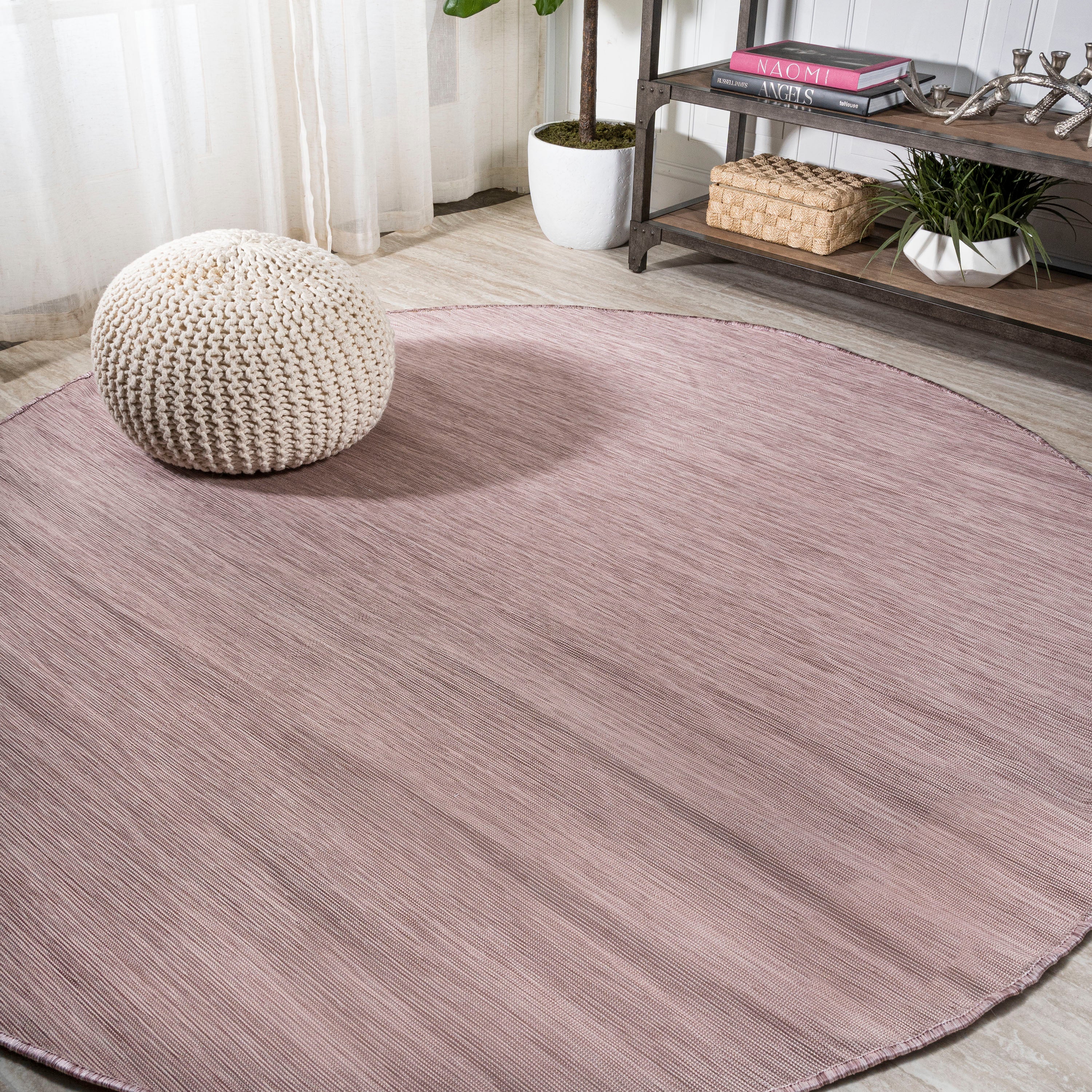 Ethan Modern Flatweave Solid Indoor/Outdoor Round Area Rug