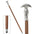 Chrome-Plated, Double-Hooked Knob Handle Hardwood Walking Stick