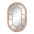 Antique oval windowpane mirror, arch wooden frame wall mirror