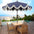 Collins Classic Cottage Tassel Market Patio Umbrella with Auto-Tilt