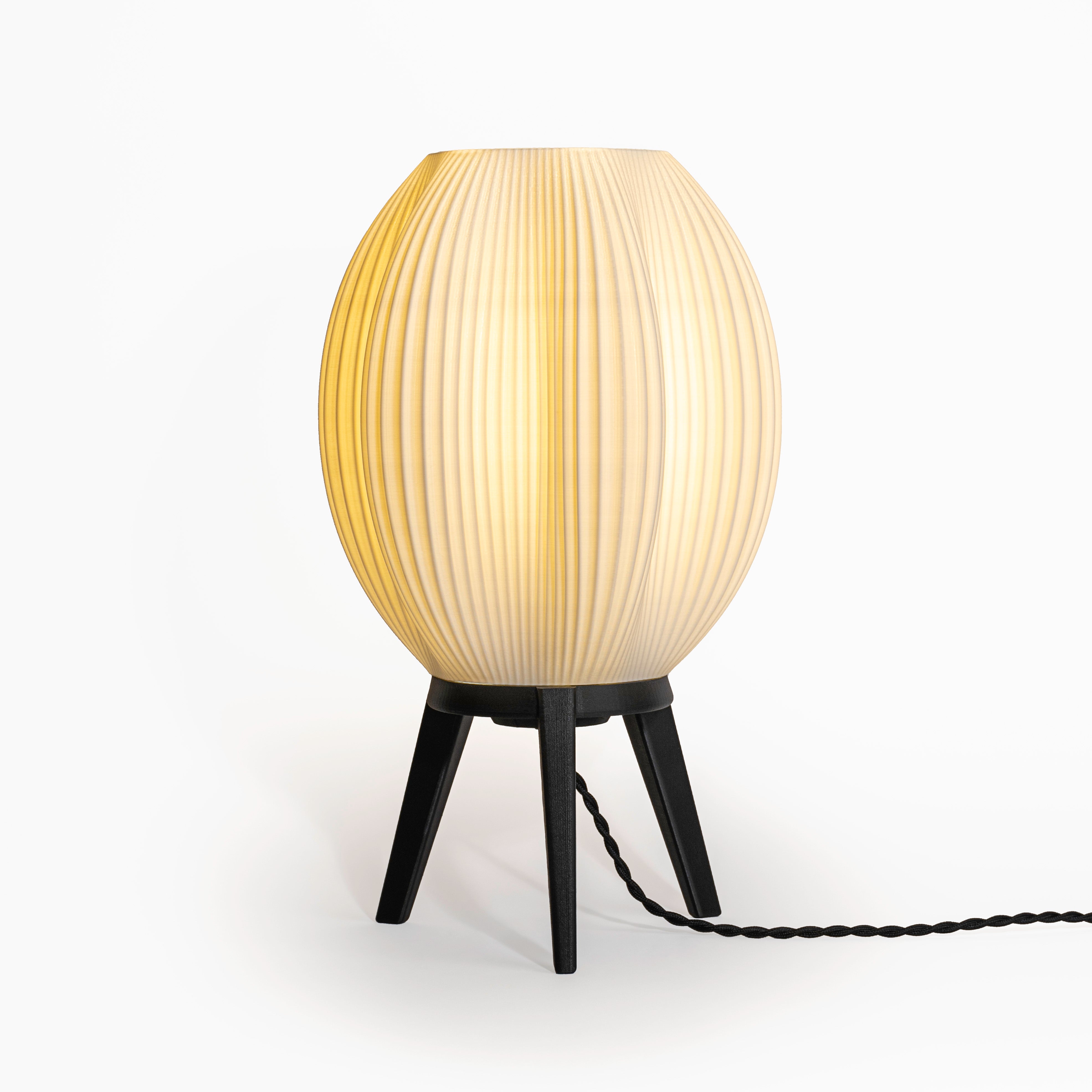 Wavy Modern Contemporary Plant-Based PLA 3D Printed Dimmable LED Table Lamp