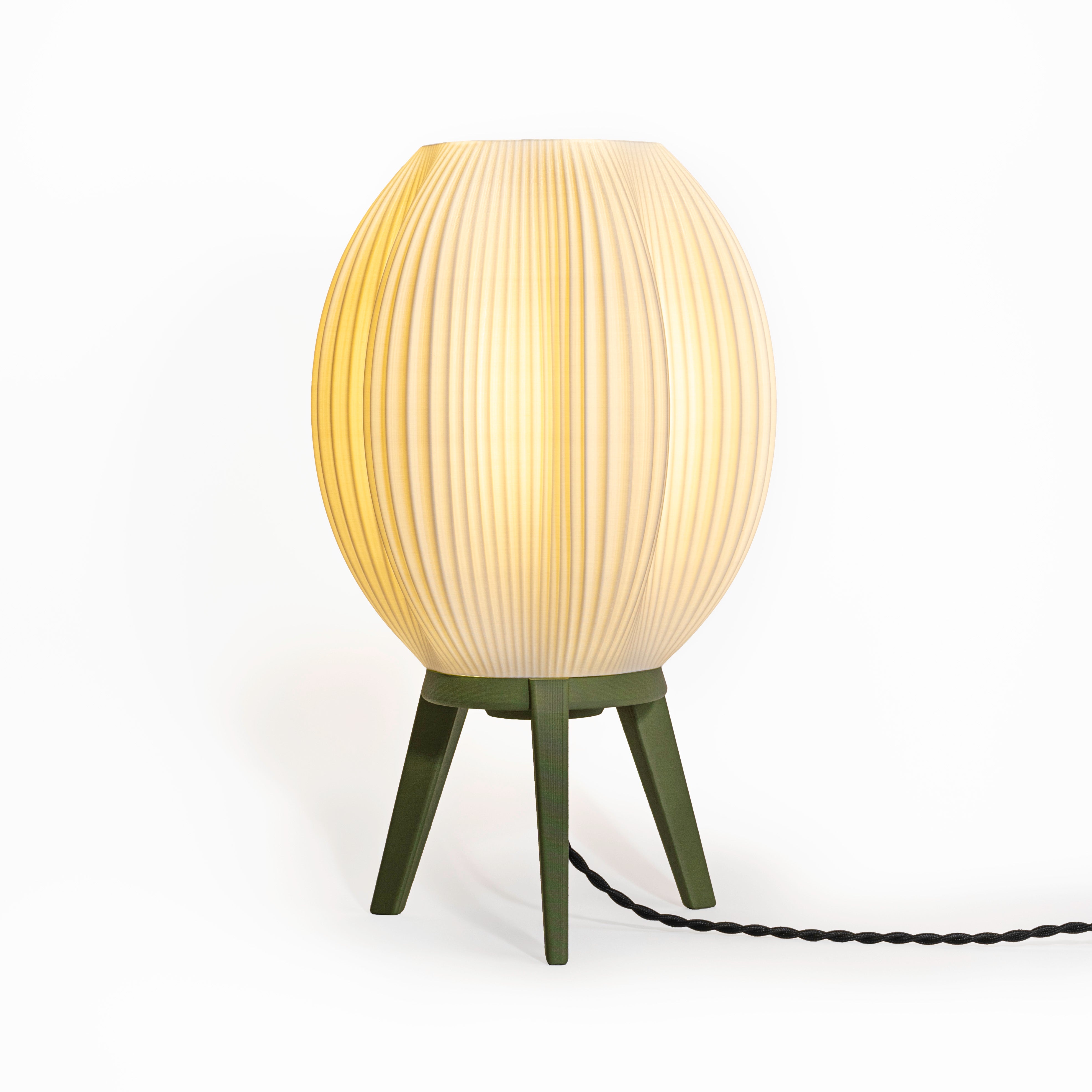 Wavy Modern Contemporary Plant-Based PLA 3D Printed Dimmable LED Table Lamp