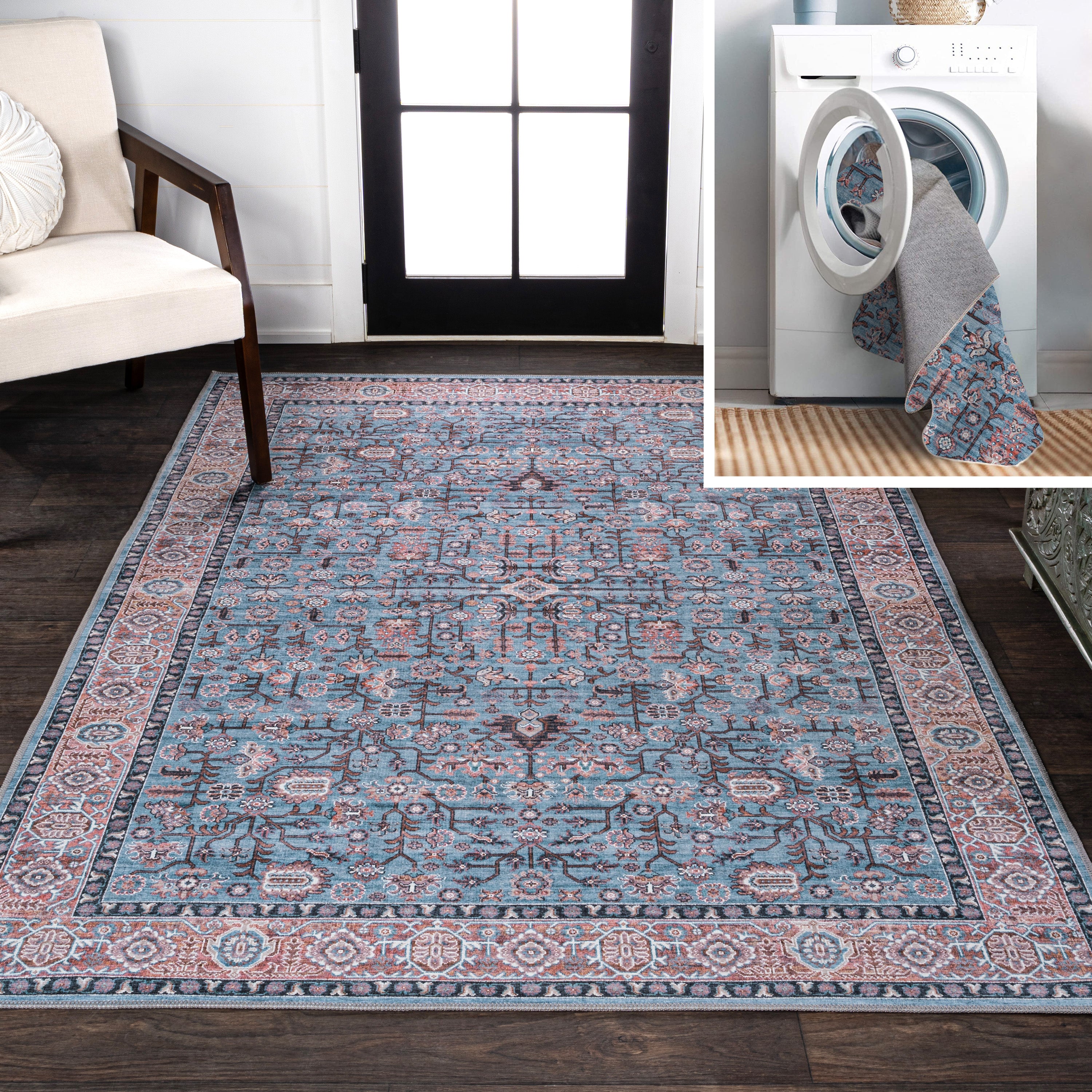 Kemer All-Over Persian Machine-Washable Area Rug