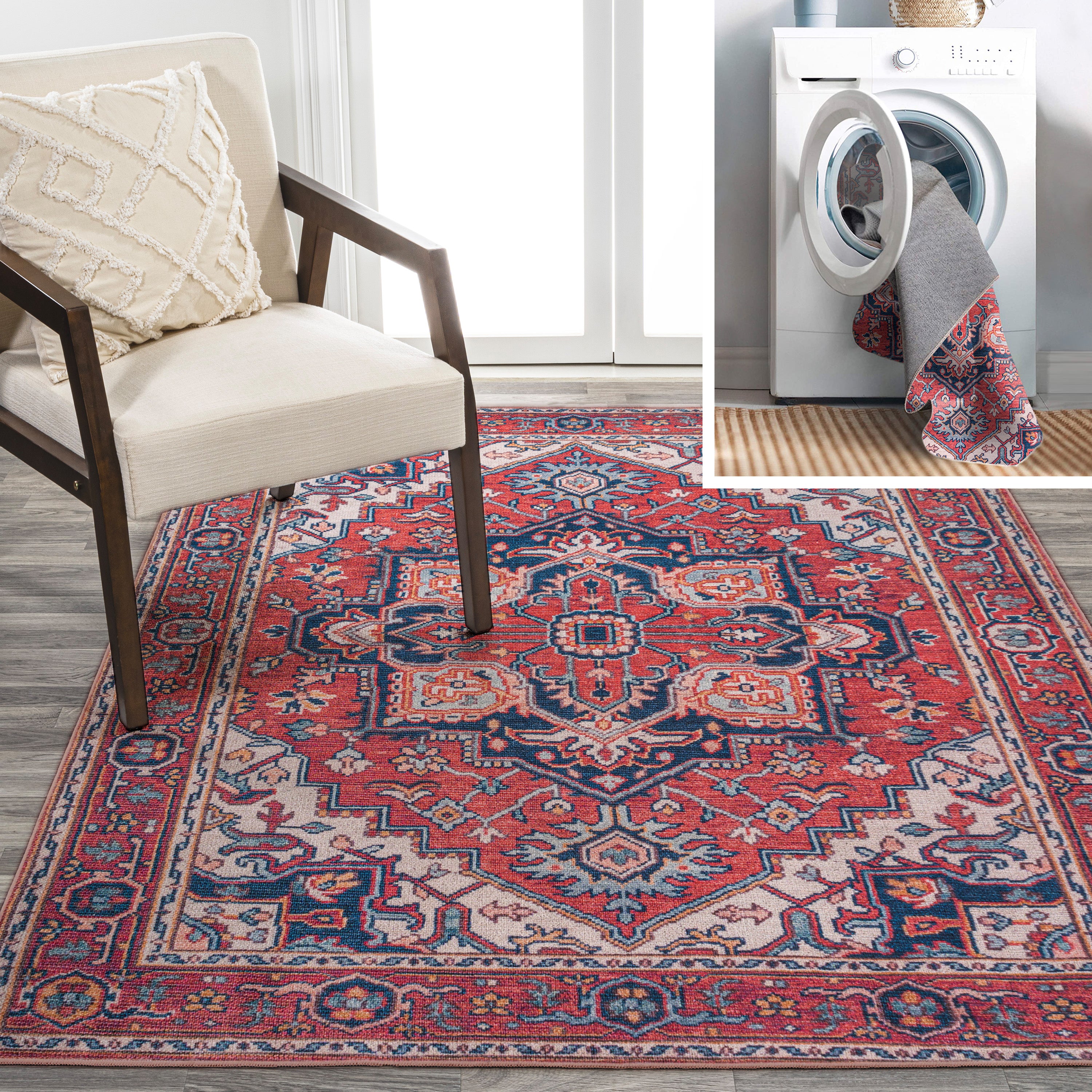 Cirali Ornate Large Medallion Machine-Washable Area Rug