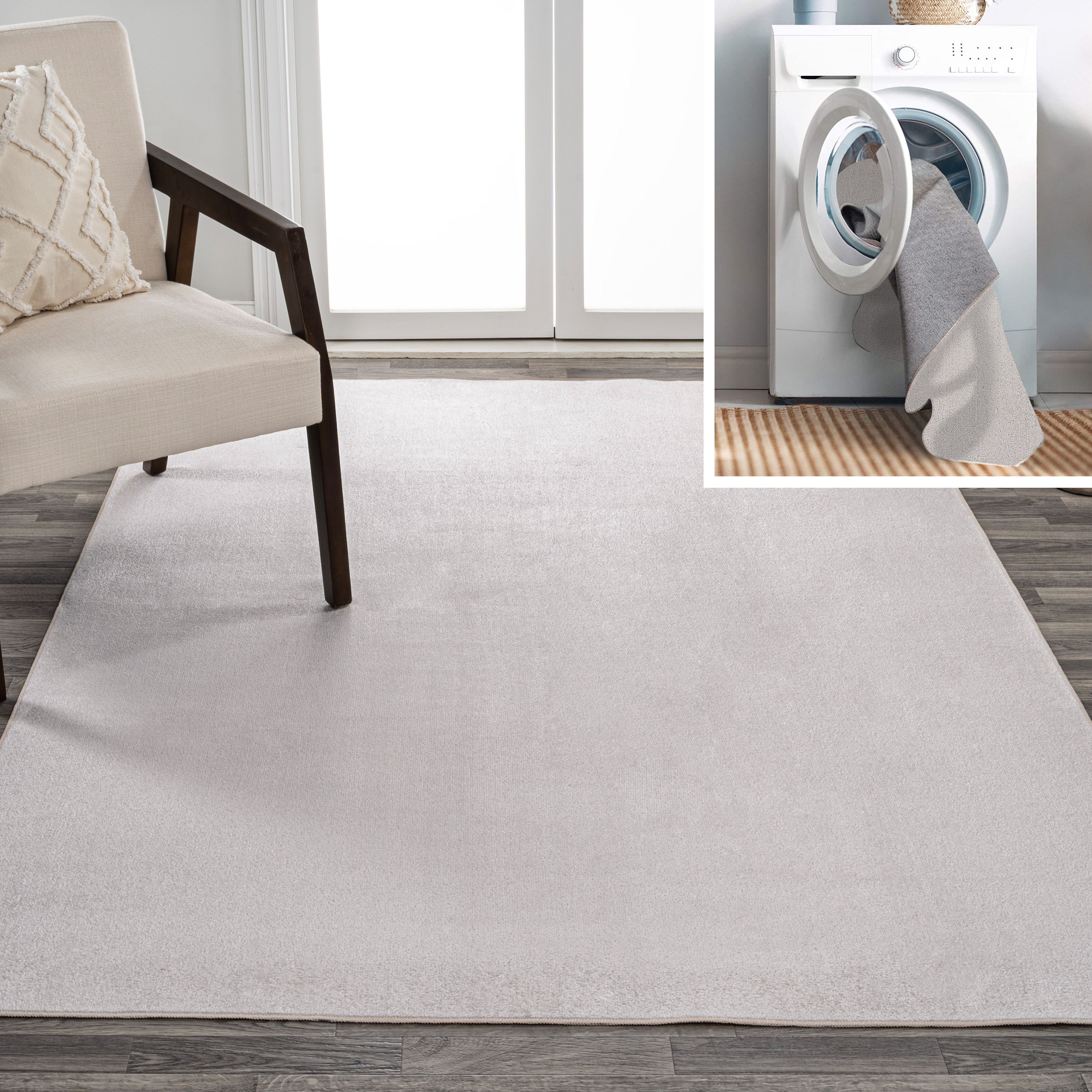 Twyla Classic Solid Low-Pile Machine-Washable Area Rug