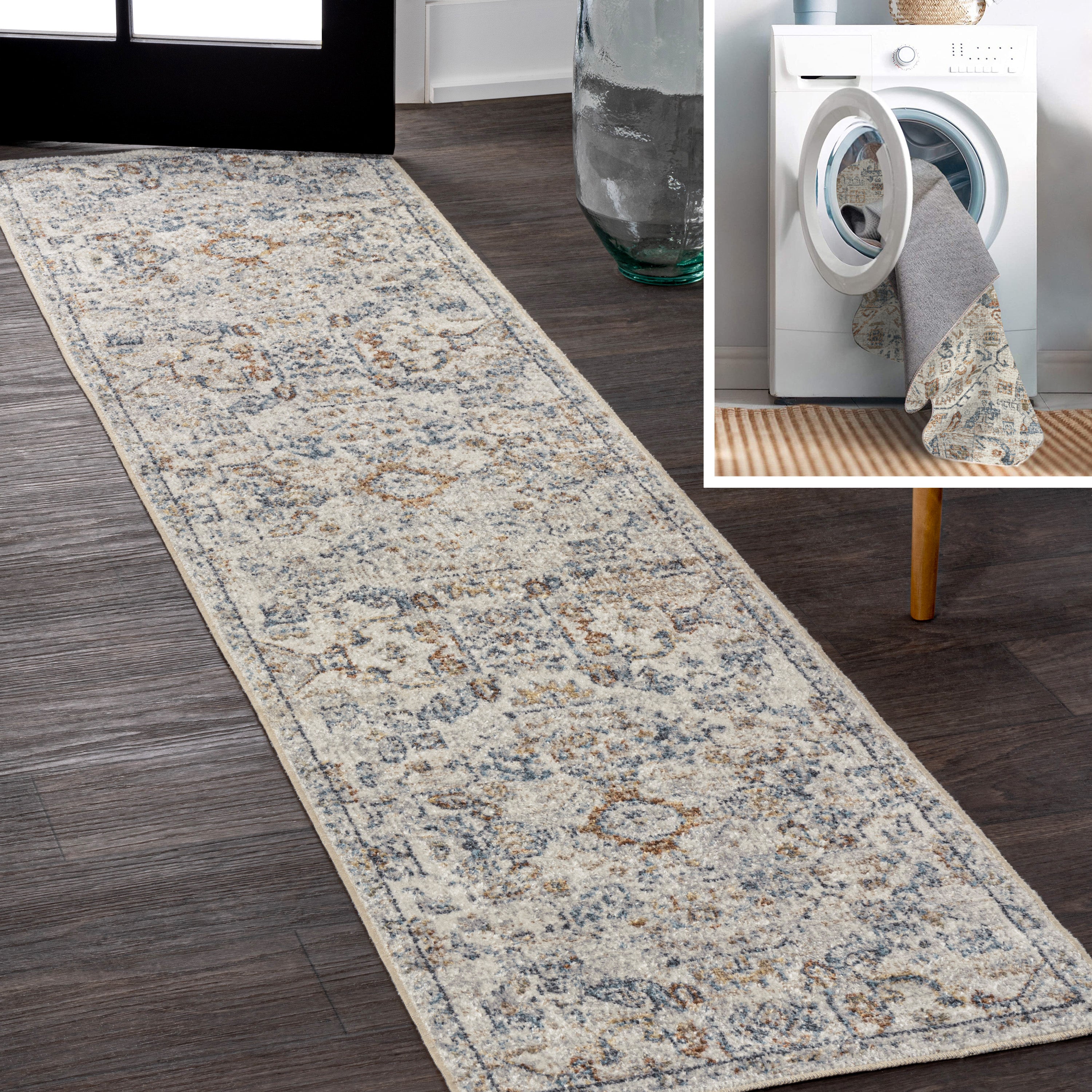 Shaemus Bohemian Medallion Low-Pile Machine-Washable Runner Rug