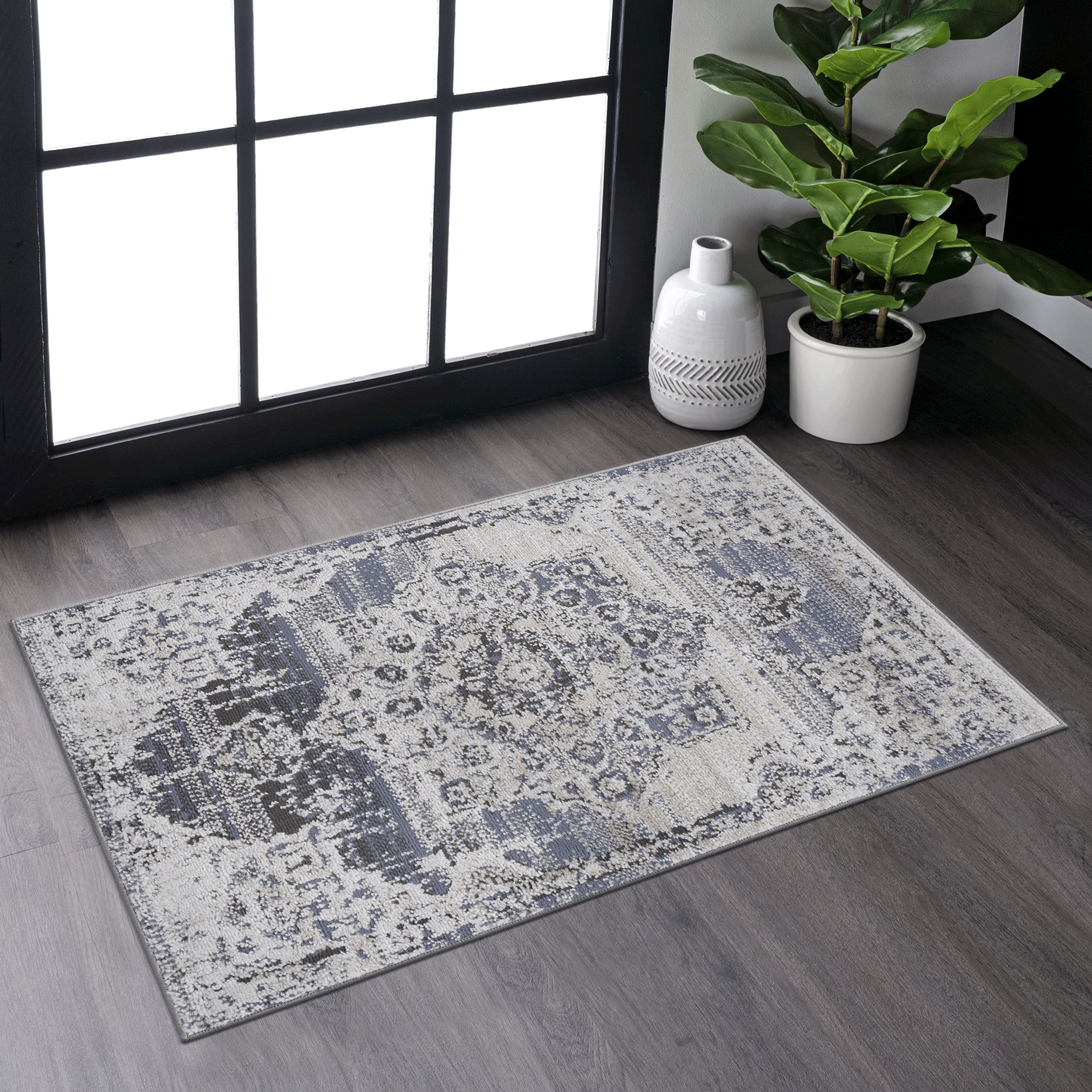 NAAR PAYAS Collection Medallion Non-Shedding  and Stain Resistant Area Rug