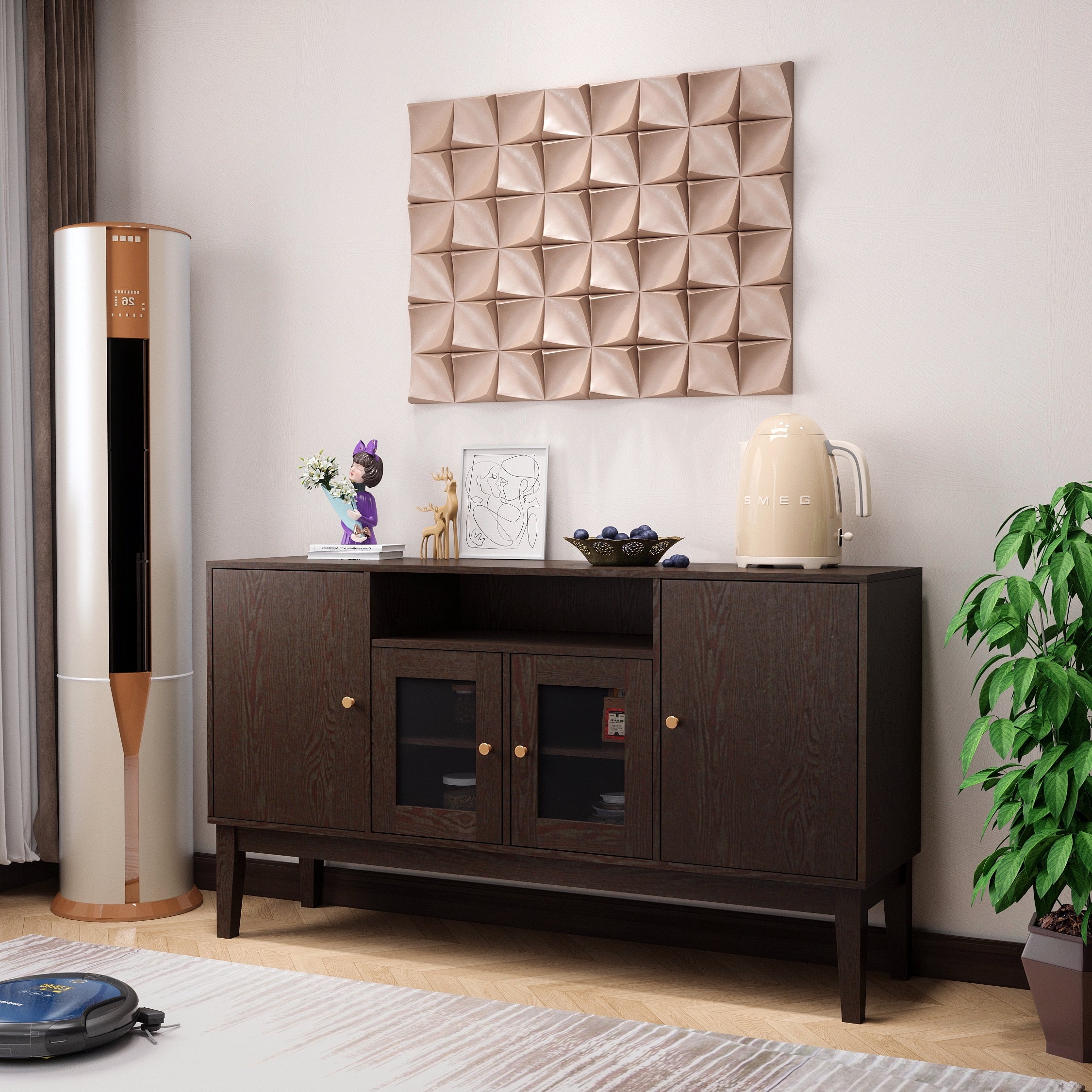 Sideboard Buffet Console Table, Media Cabinet with Adjustable Shelves