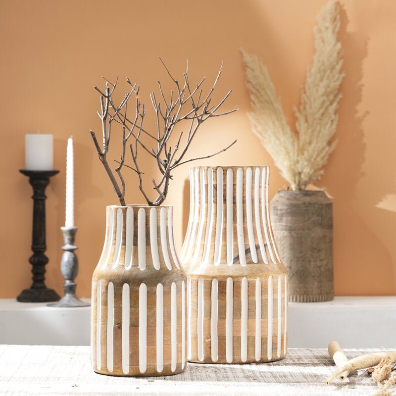 Abeer Wooden Table Vase - Tuesday Morning - Vases