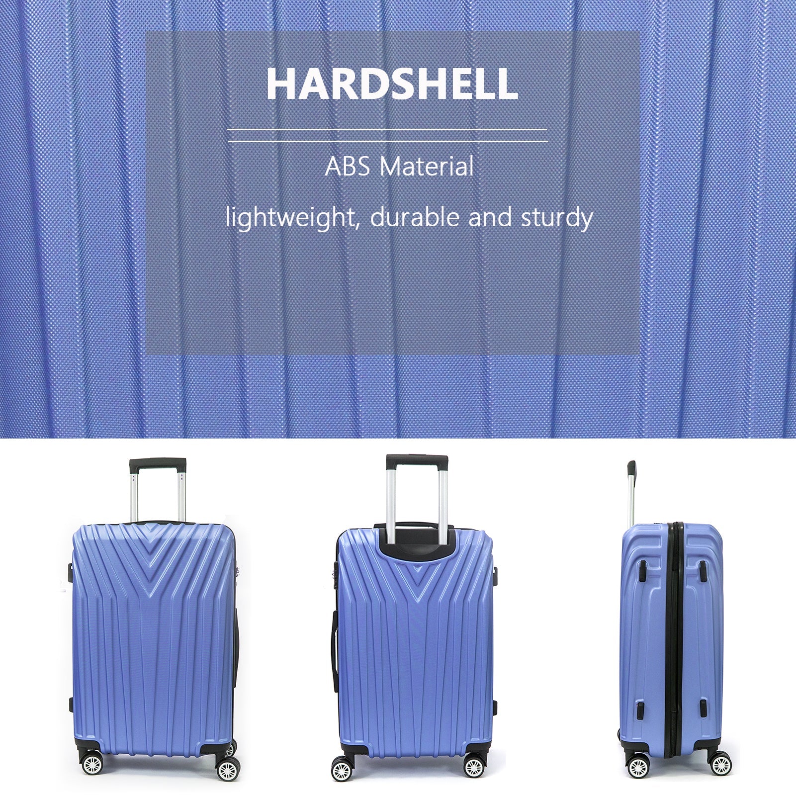 ABS Hard Shell 3 - Piece Luggage Set(20/24/28)with 360°Rotating Wheel and TSA Lock Men and Women Ideal for Business Trips and Family Getaways - Tuesday Morning - Luggage Sets