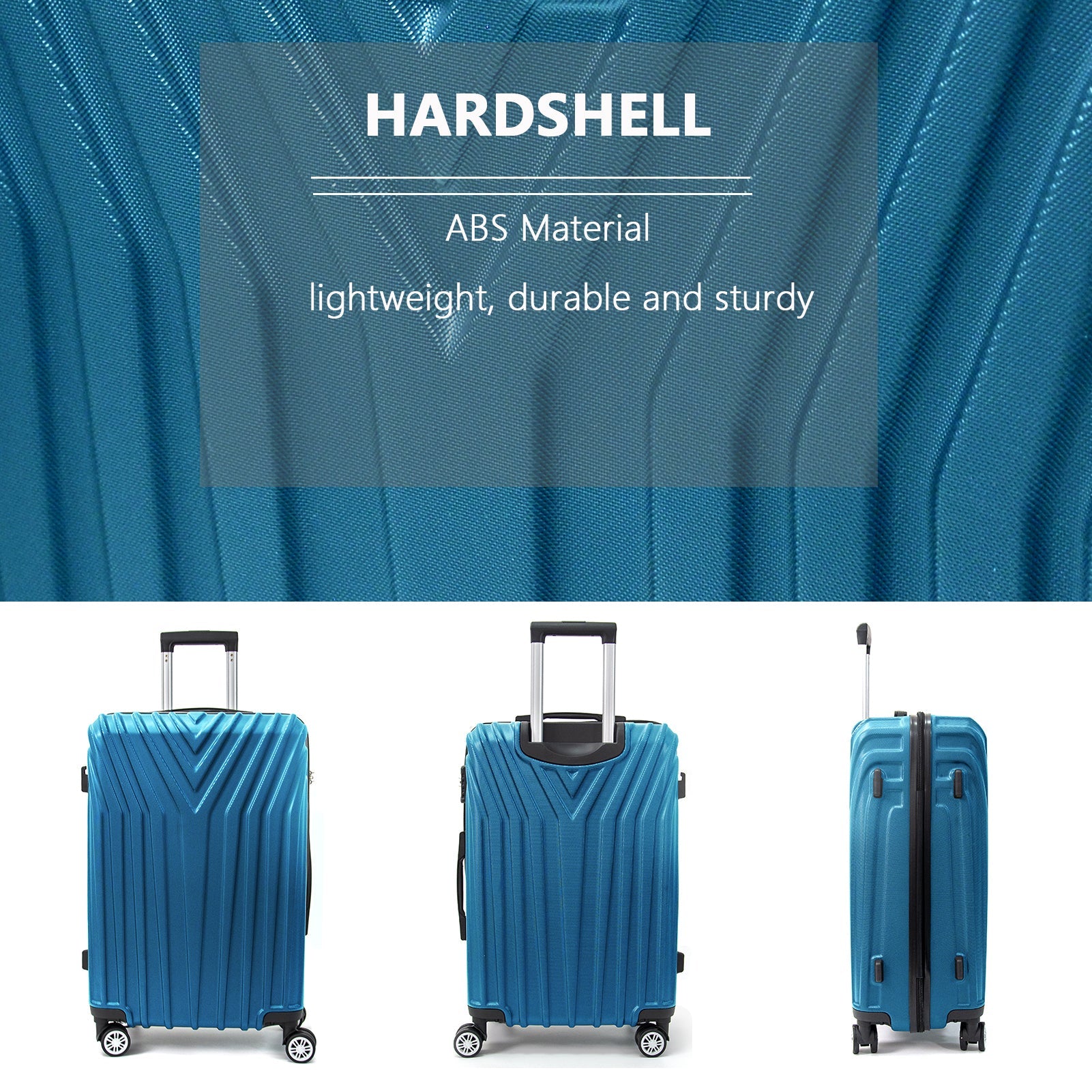 ABS Hard Shell 3 - Piece Luggage Set(20/24/28)with 360°Rotating Wheel and TSA Lock Men and Women Ideal for Business Trips and Family Getaways - Tuesday Morning - Luggage Sets