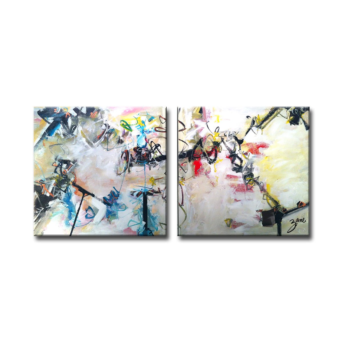 Abstract XIII' 2 Piece Wrapped Canvas Wall Art Set - Tuesday Morning - Wall Art