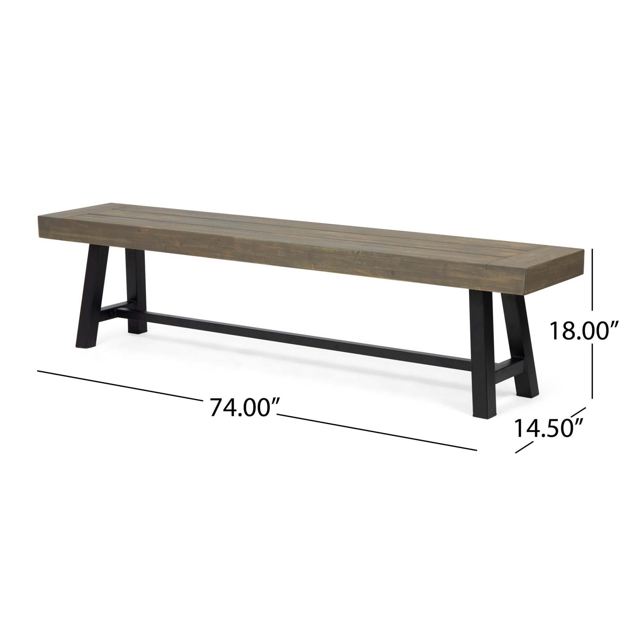 ACACIA WOOD BENCH GRAY - Tuesday Morning - Outdoor Benches