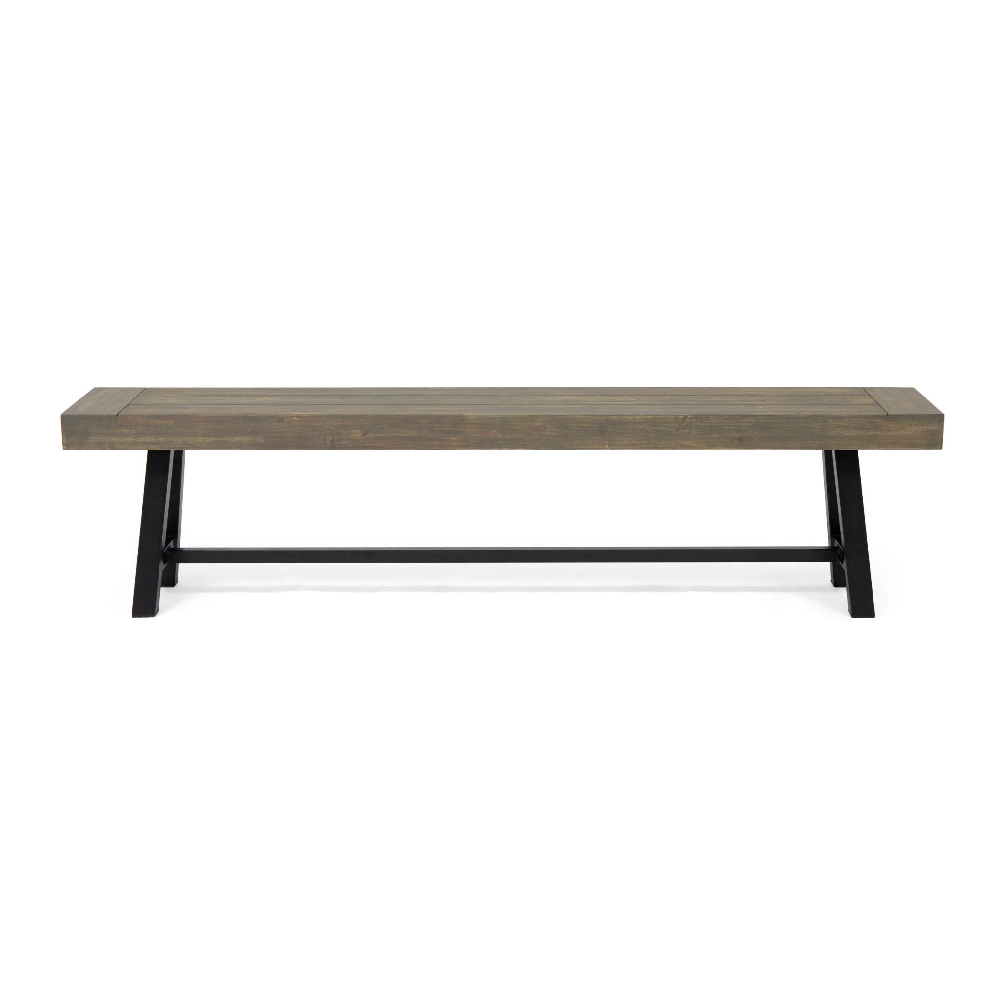 ACACIA WOOD BENCH GRAY - Tuesday Morning - Outdoor Benches