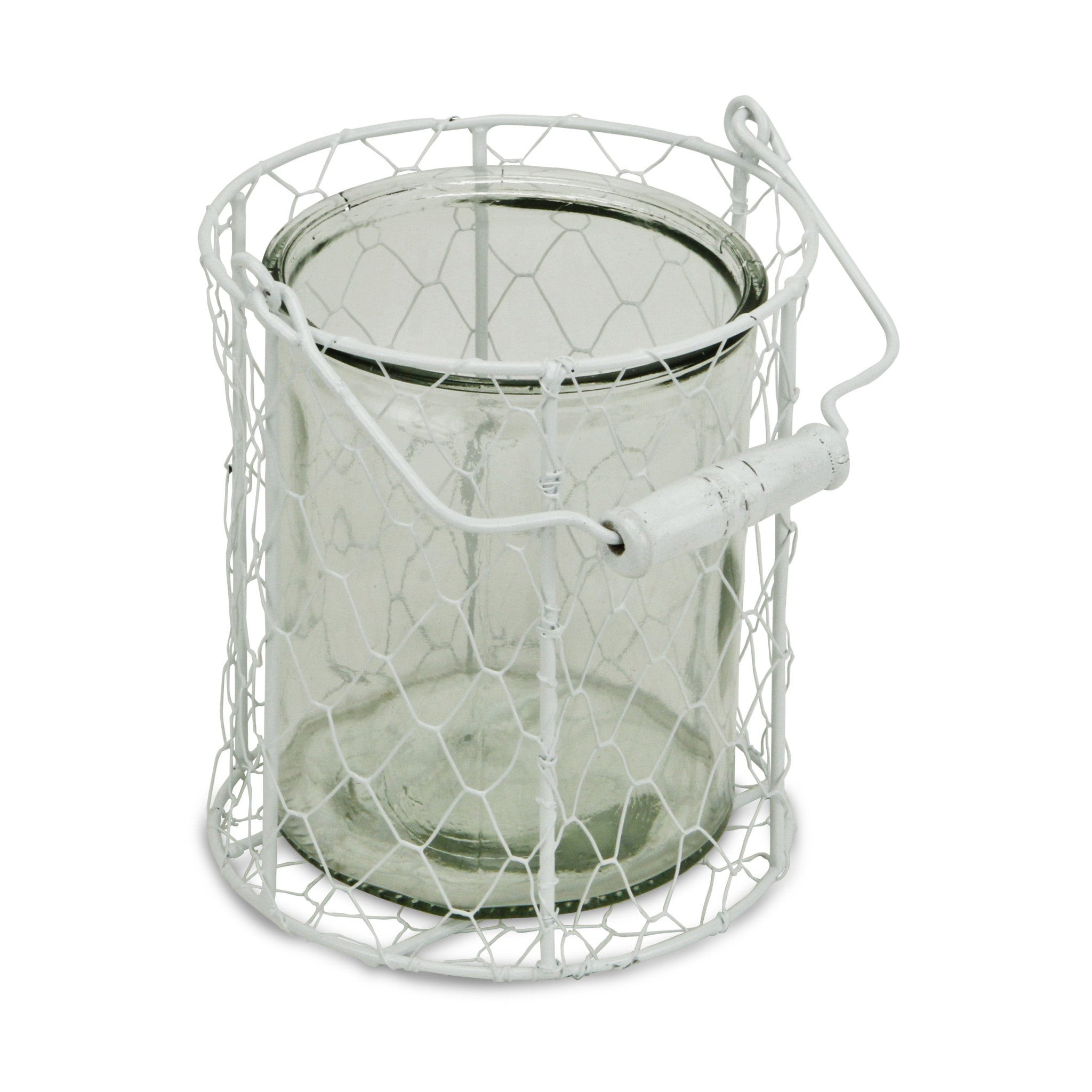 Wire Basket and Glass Jar