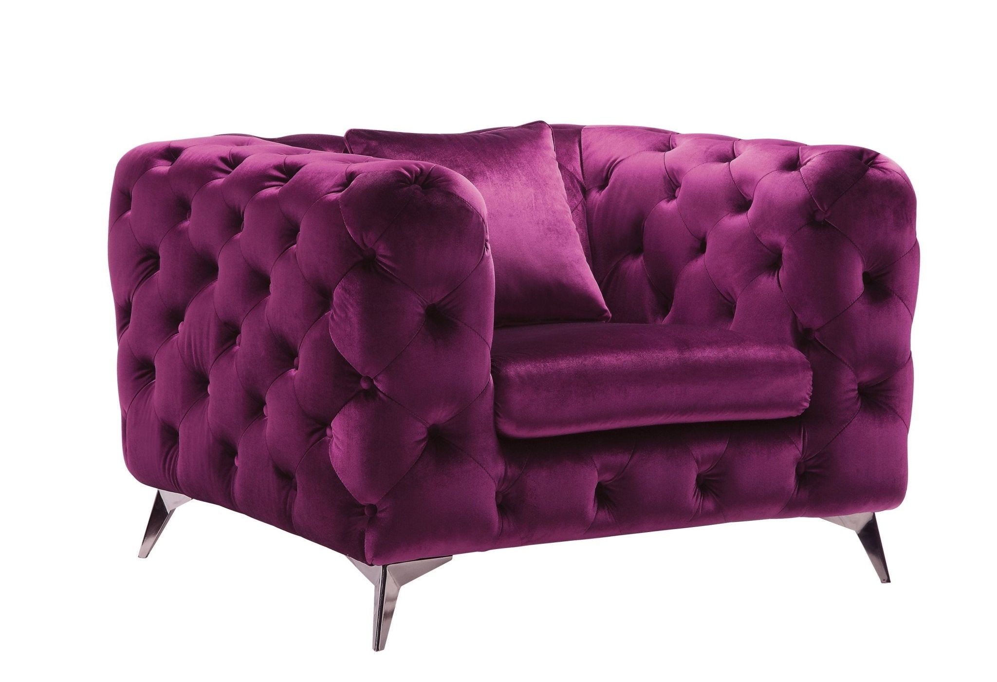 ACME Atronia Chair, Purple Fabric 54907 - Tuesday Morning - Sofas & Sectionals