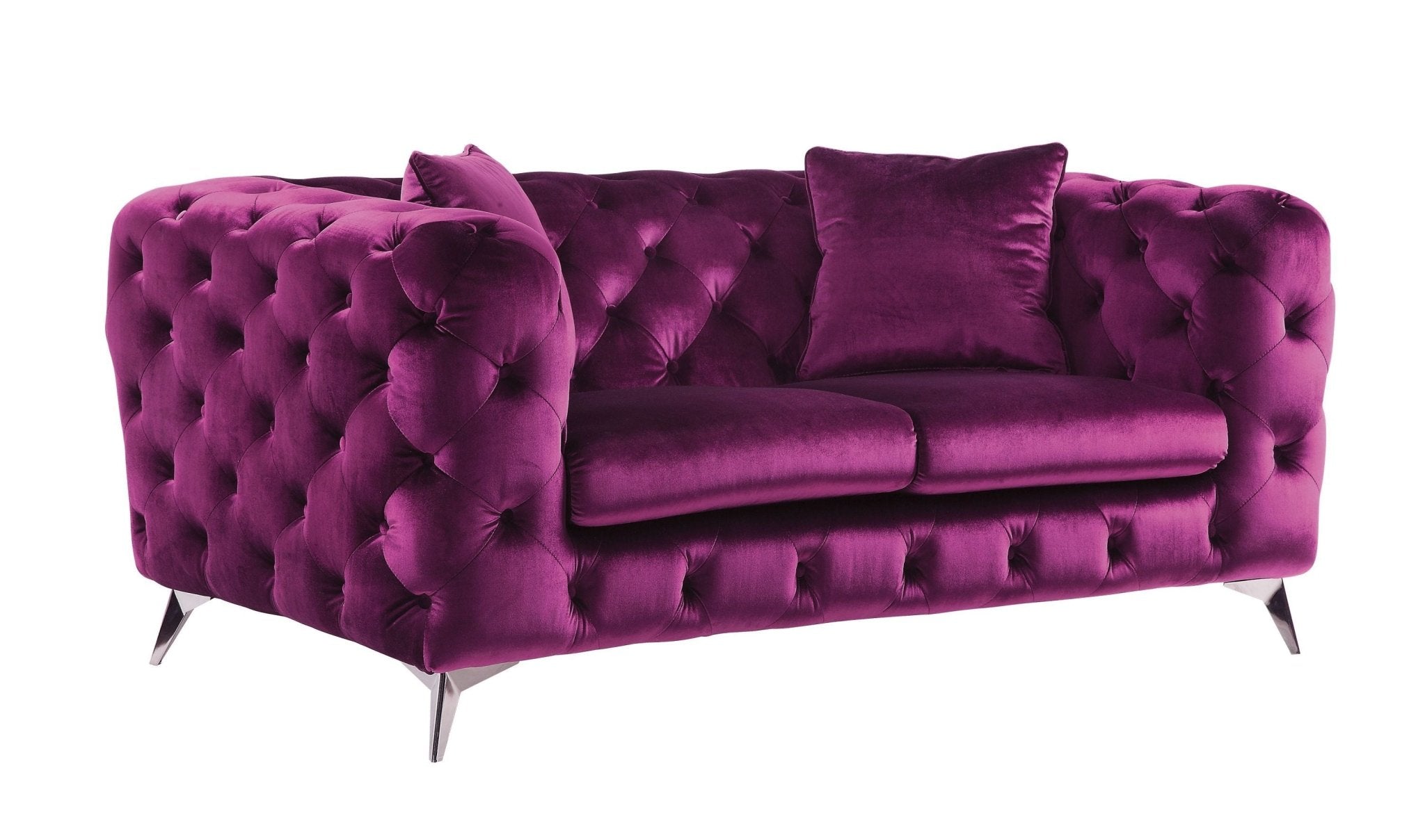 ACME Atronia Loveseat, Purple Fabric 54906 - Tuesday Morning - Sofas & Sectionals