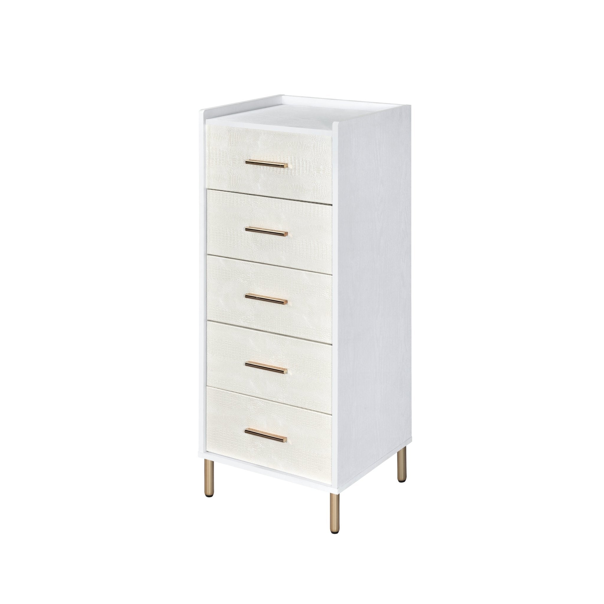 ACME Myles Jewelry Armoire, White, Champagne & Gold Finish AC01168 - Tuesday Morning - Dressers & Armoires