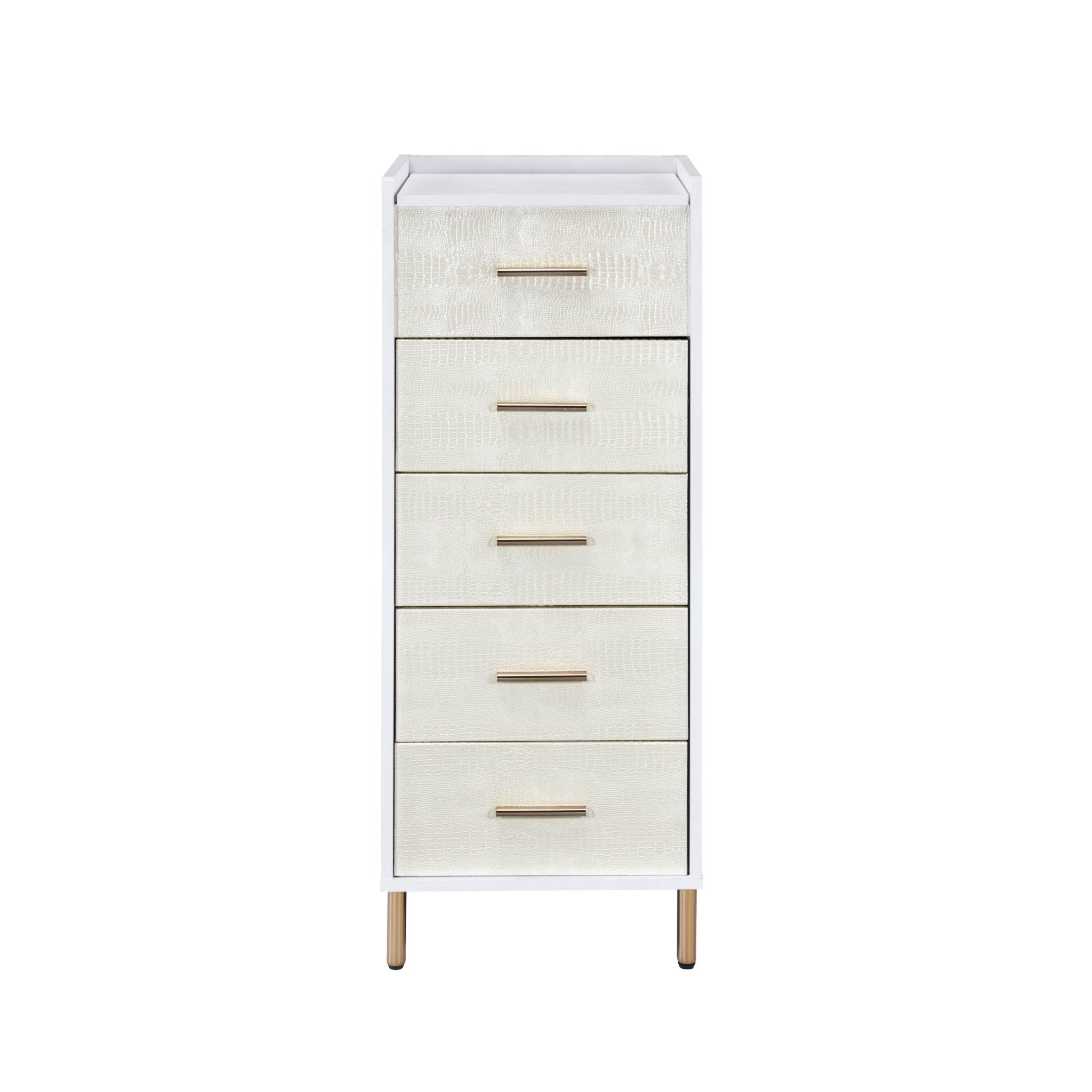 ACME Myles Jewelry Armoire, White, Champagne & Gold Finish AC01168 - Tuesday Morning - Dressers & Armoires