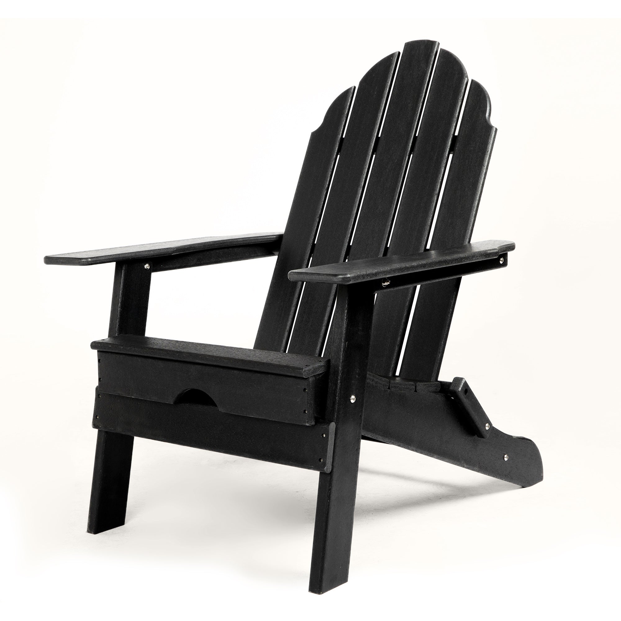 Adirondack Chair, Ultra Durable Weather Resistant Design, Easy Folding - 300 lb Capacity, Black - Tuesday Morning - Chairs