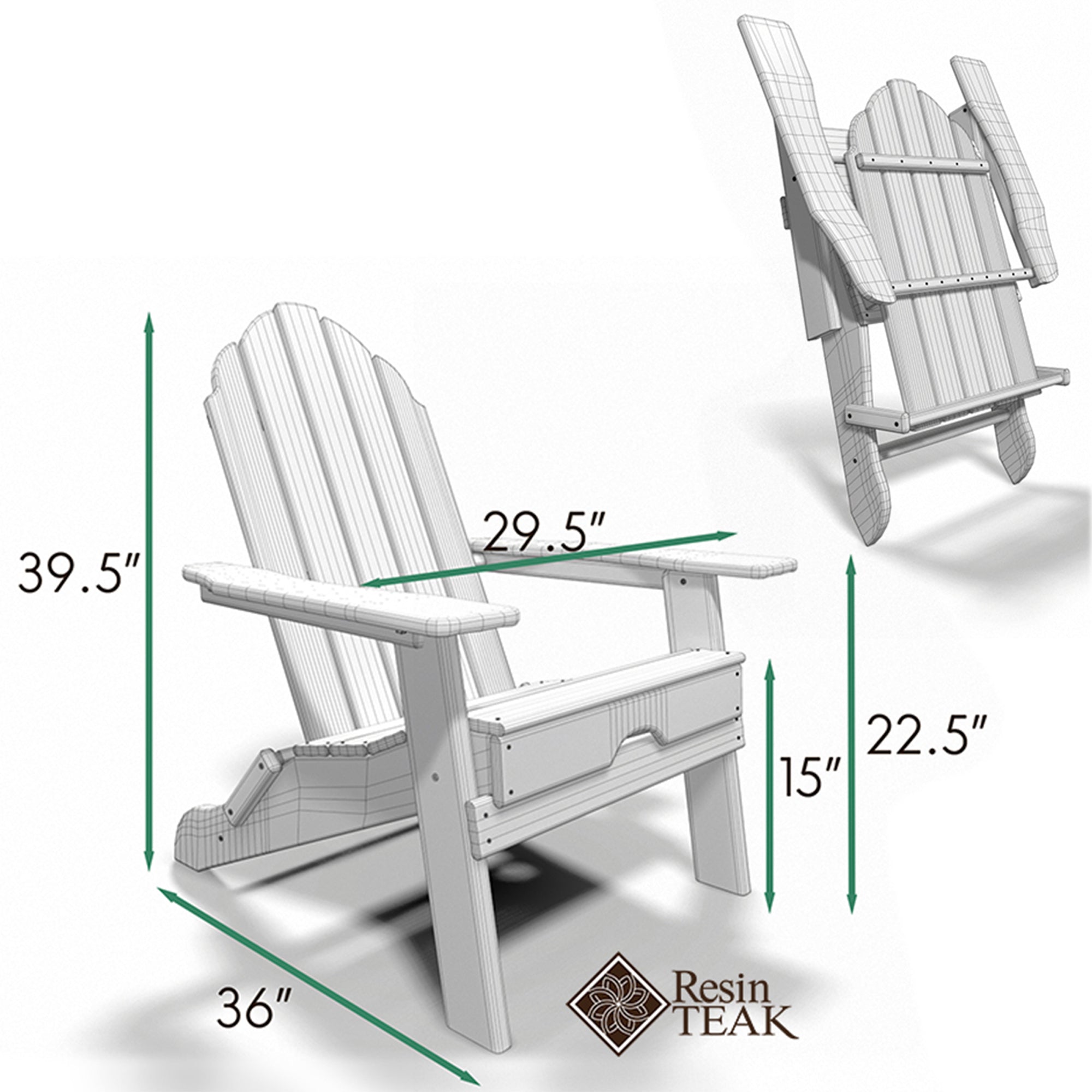 Adirondack Chair, Ultra Durable Weather Resistant Design, Easy Folding - 300 lb Capacity, Black - Tuesday Morning - Chairs