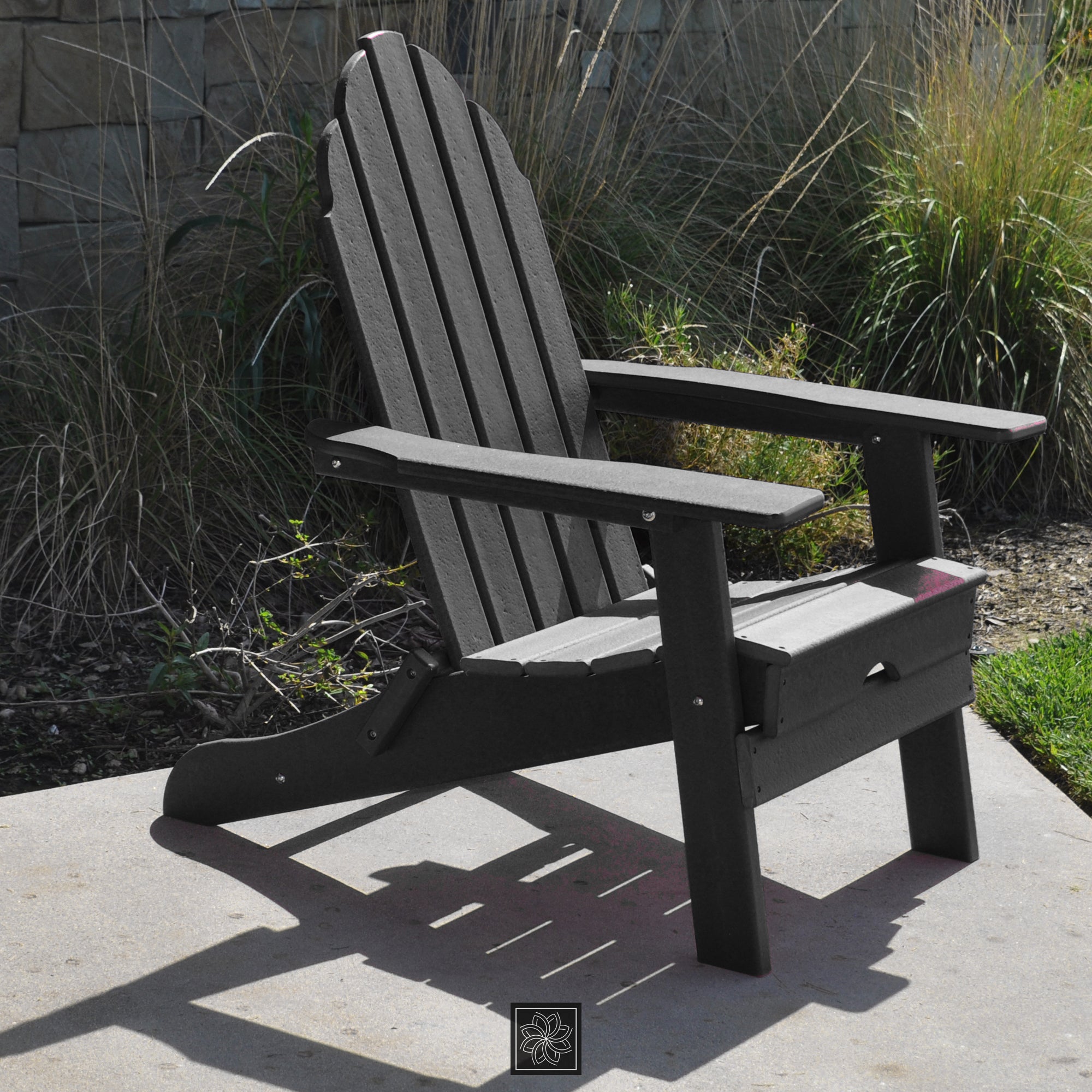 Adirondack Chair, Ultra Durable Weather Resistant Design, Easy Folding - 300 lb Capacity, Black - Tuesday Morning - Chairs