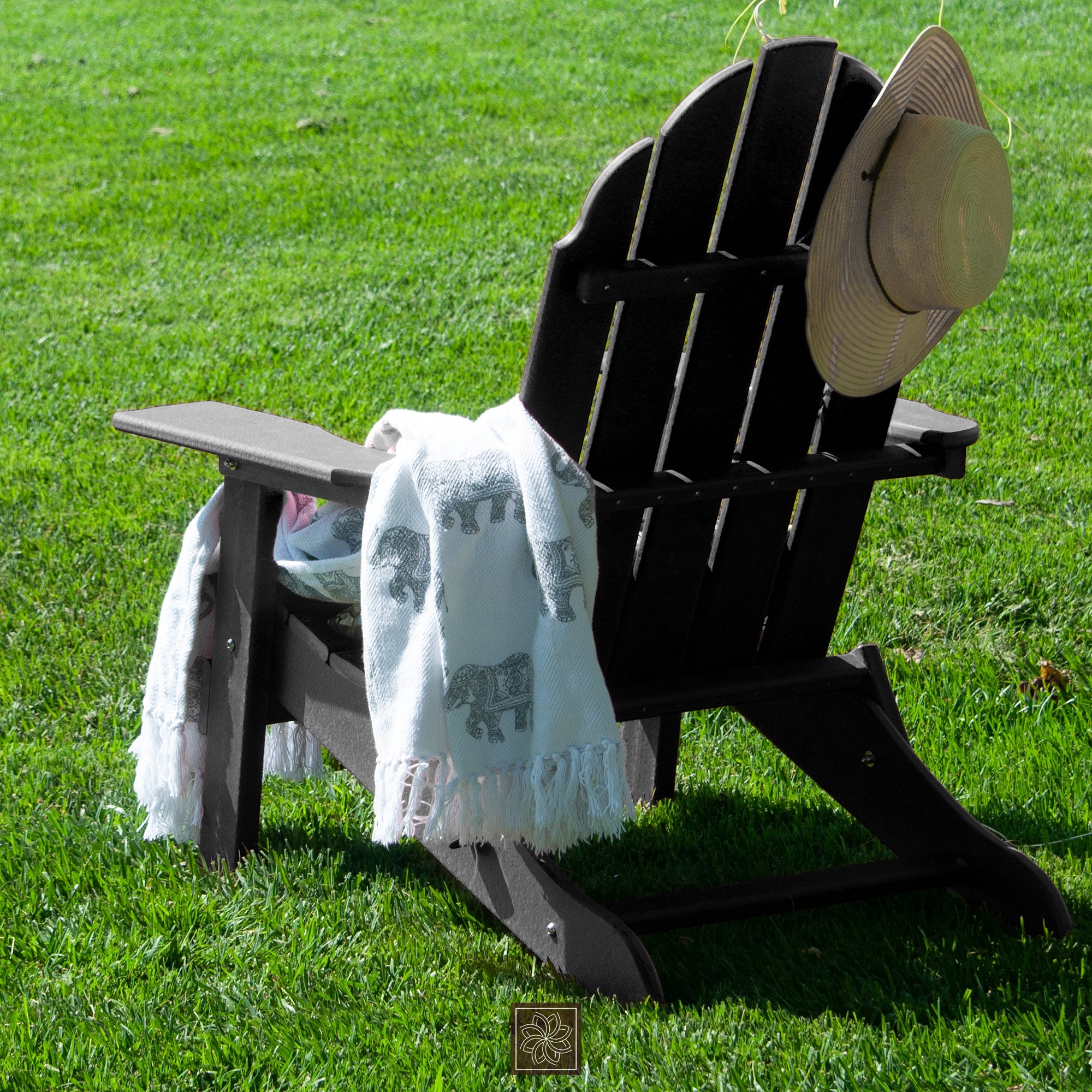 Adirondack Chair, Ultra Durable Weather Resistant Design, Easy Folding - 300 lb Capacity, Black - Tuesday Morning - Chairs