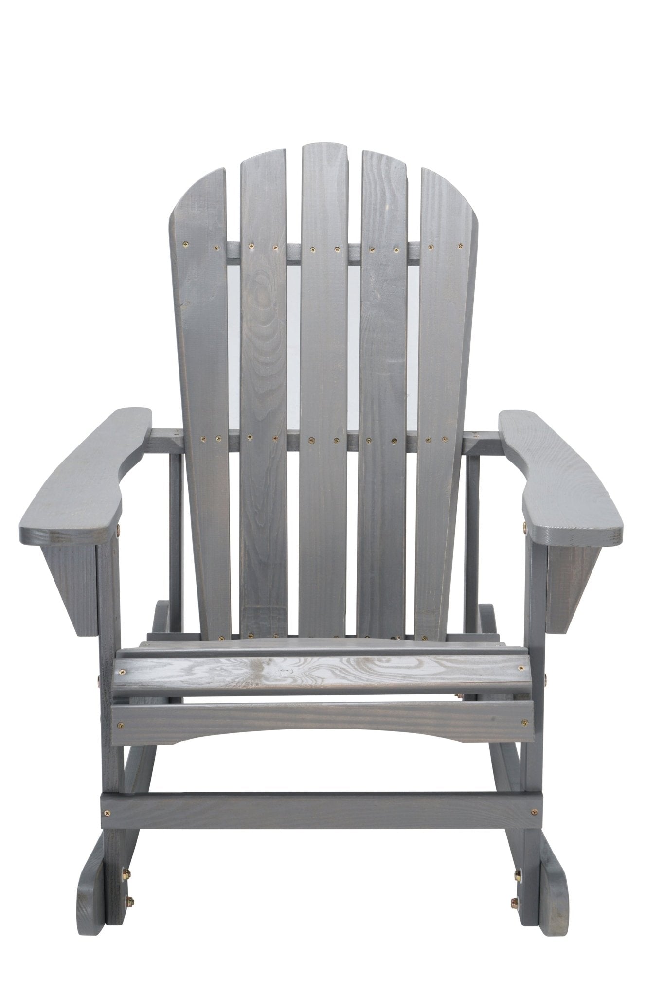 Adirondack Rocking Chair Solid Wood Chairs Finish Outdoor Furniture for Patio, Backyard, Garden - Gray - Tuesday Morning - Chairs