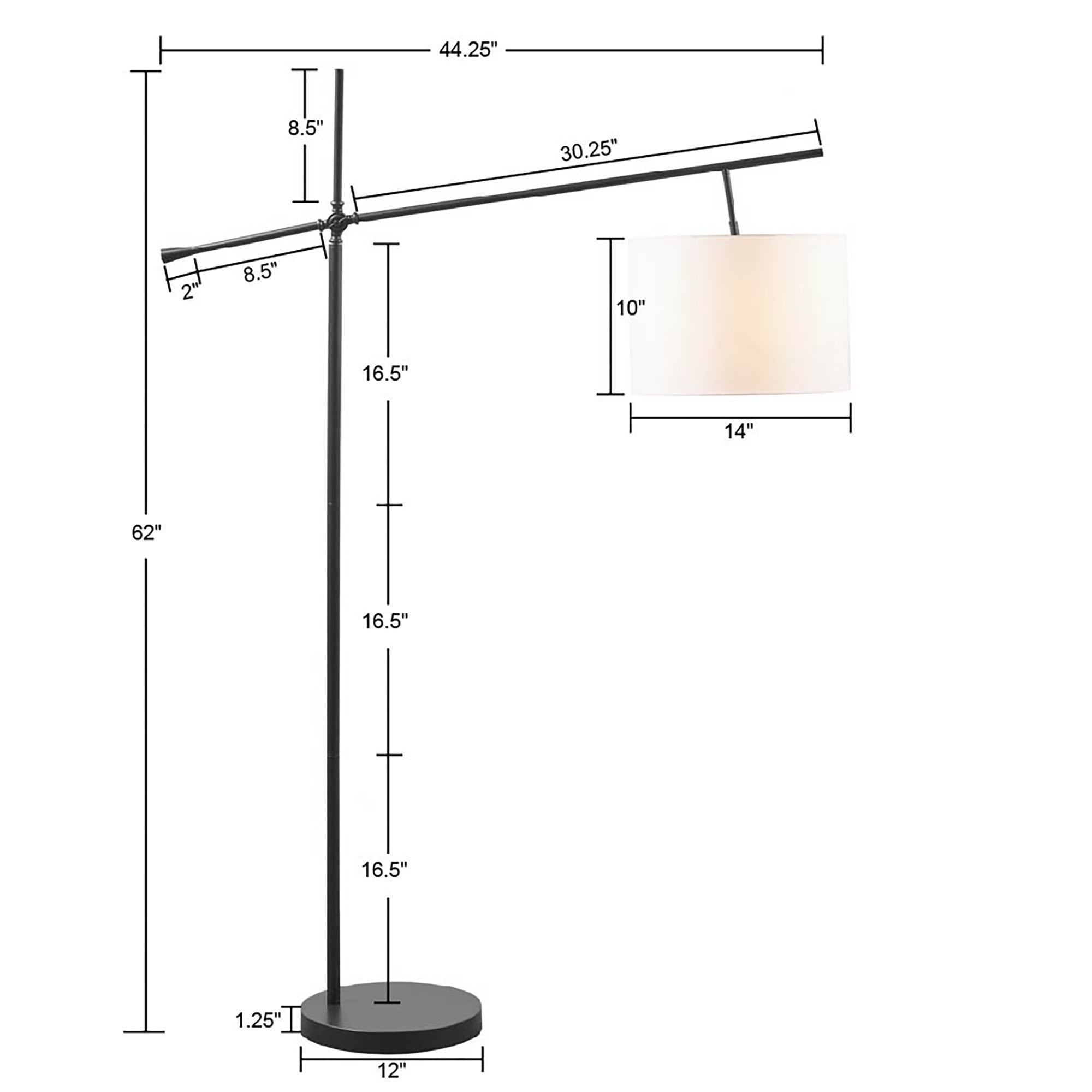 Adjustable Arched Floor Lamp with Drum Shade - Tuesday Morning - Floor Lamps