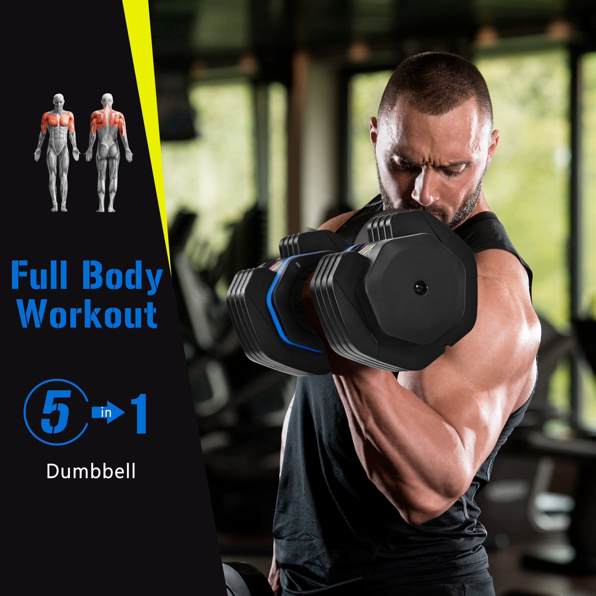 Adjustable Dumbbell - 55lb Single Dumbbell with Anti - Slip Handle - Tuesday Morning - Treadmills