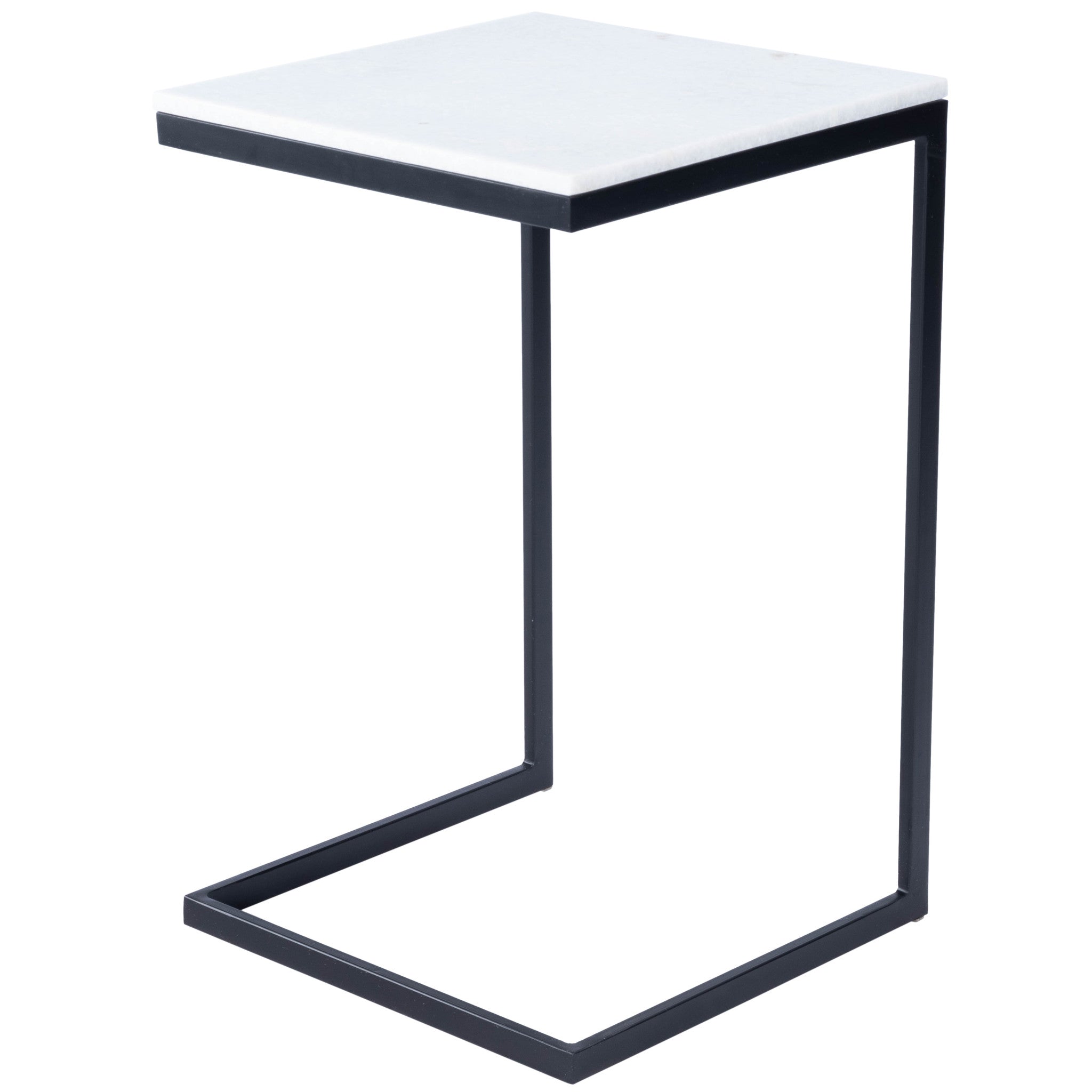 Marble Square C Shape End Table