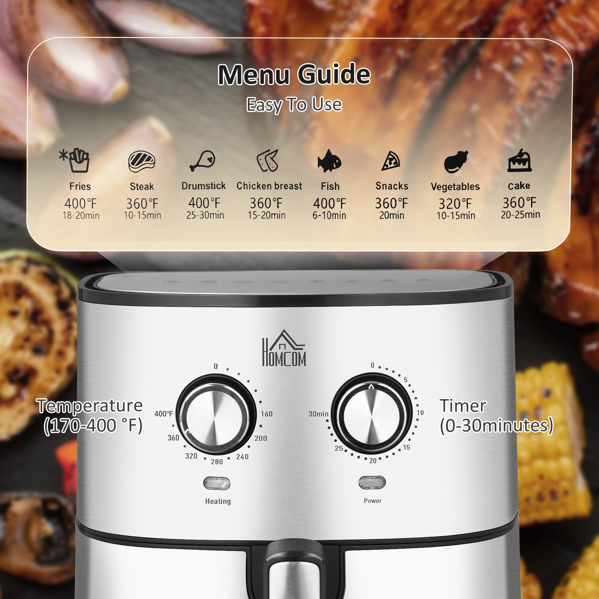 Air Fryer, 1700W 6.9 Quart Air Fryer Oven with 360° Air Circulation, Adjustable Temperature, Timer and Nonstick Basket for Oil Less or Low Fat Cooking - Tuesday Morning - Air Fryers